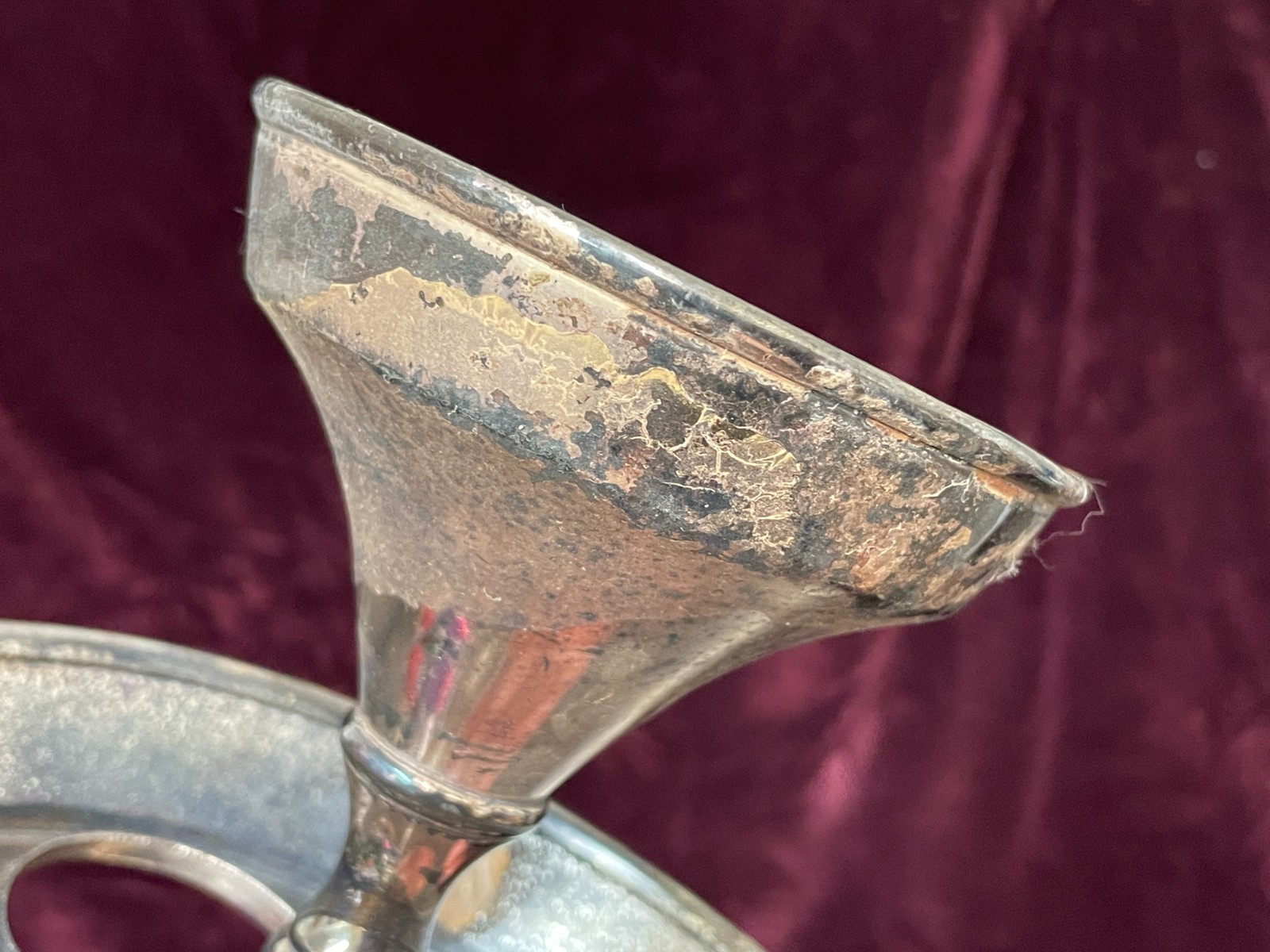 Antique 1800's Wilcox Silver Plate Cruet Condiment Set 3 Etched Amber Bottles