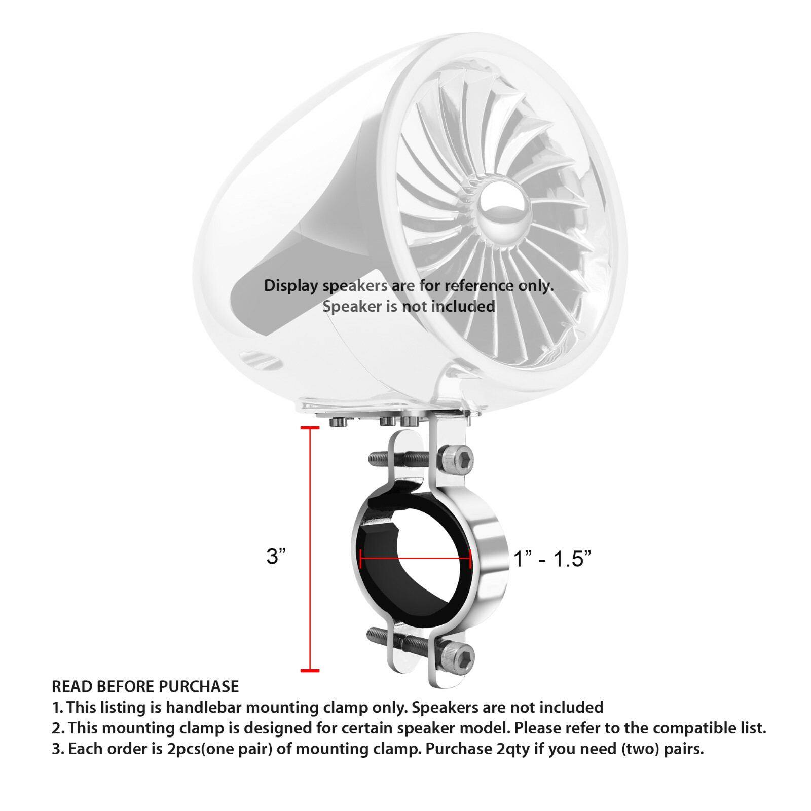 Chrome 1 - 1.5 Handlebar Engine Bar Mounting Clamp Hardware Replacement