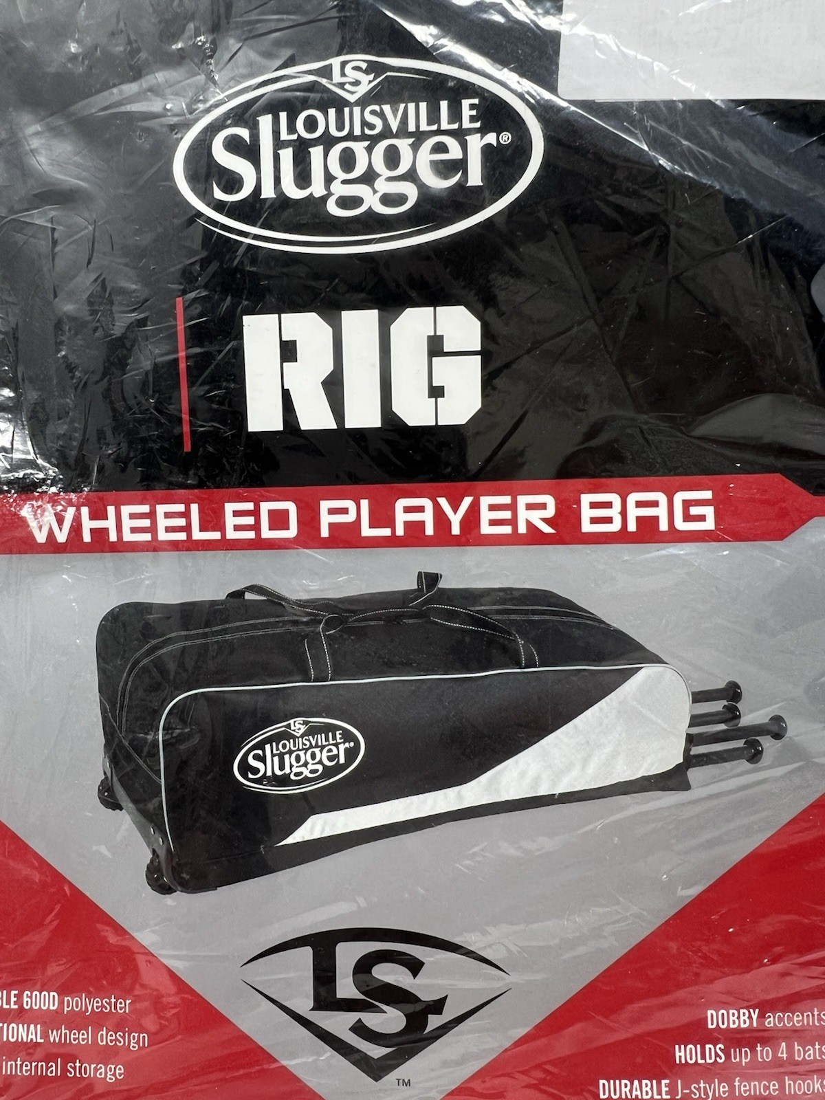Louisville Slugger Wheeled Player Bag Gamer Rig 36x12x12 Up To 4 Bats Baseball