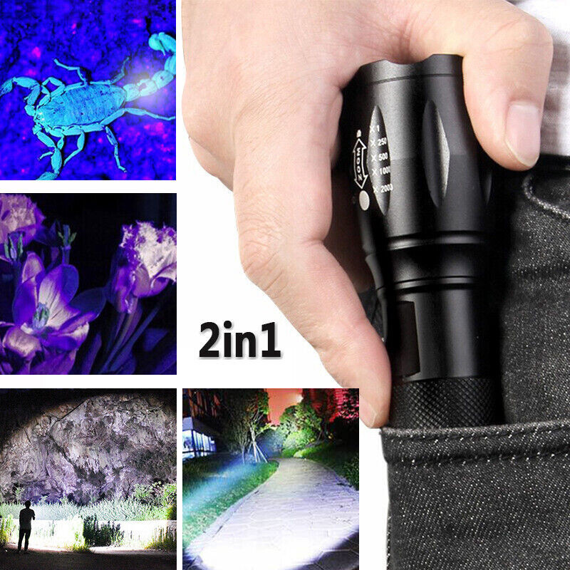 UV Flashlight Black Light Super Bright 120000lm Torch Ultra Violet Lamp LED