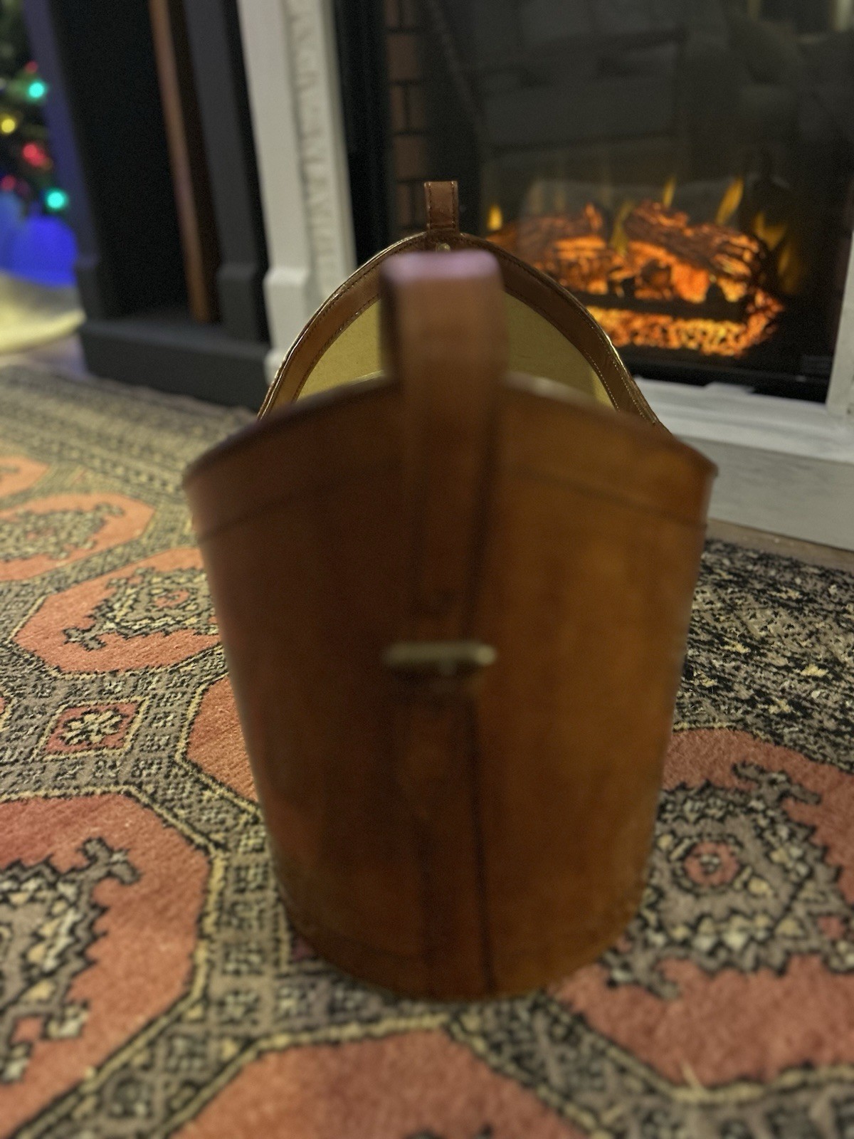 Equestrian stable leather bucket