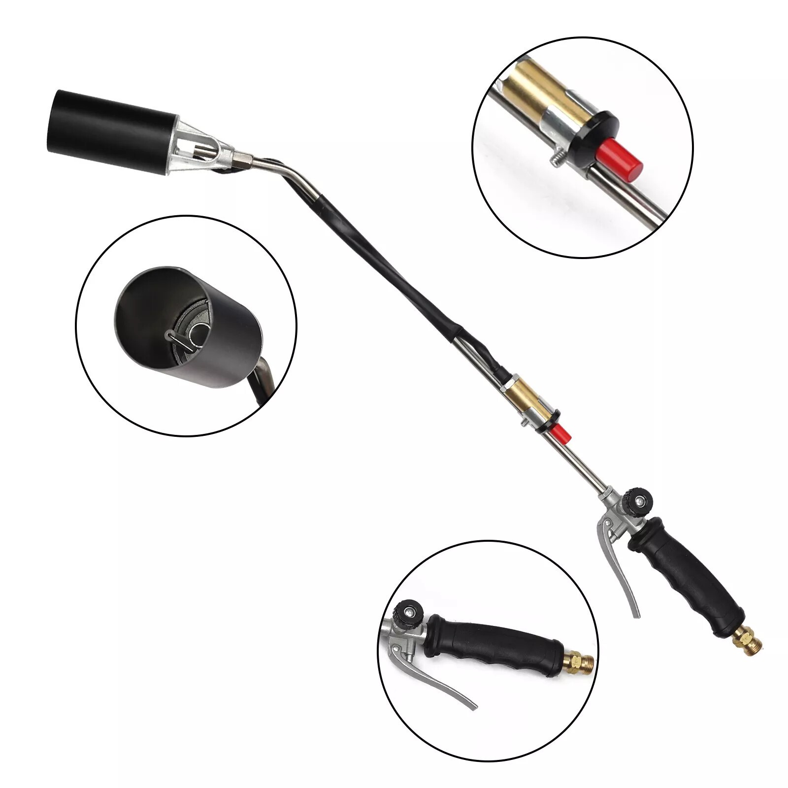 Portable Propane Weed Torch Burner Ice Melter Push Button Igniter with 79" Hose