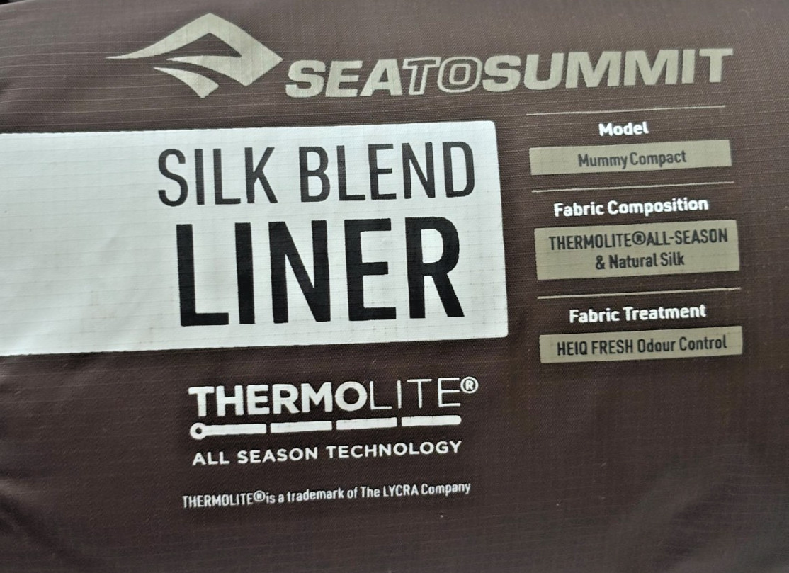 Sea To Summit Silk Blend Gray Mummy Sleeping Bag Liner Small/Compact/Short NEW!
