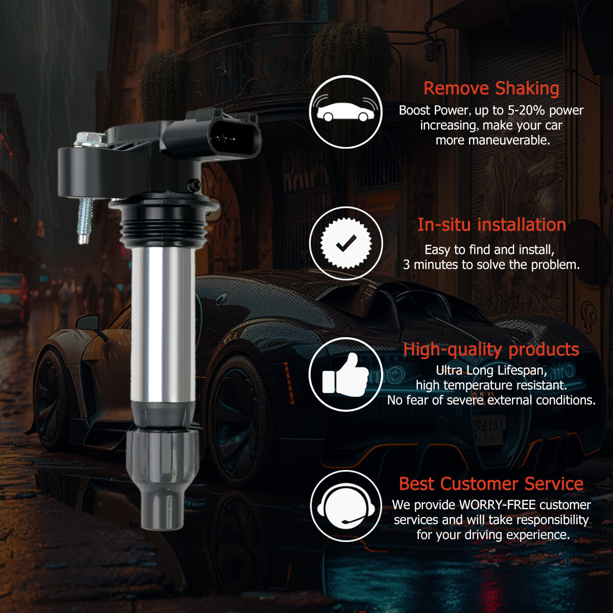 6X Ignition Coil + Iridium Spark Plug OEM Set For Cadillac GMC Chevy Buick UF569