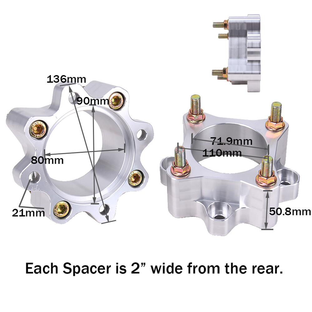 For Yamaha Raptor 700 660 1.5" 2" (3" 4") Complete Wheel Spacers Front Rear Pair