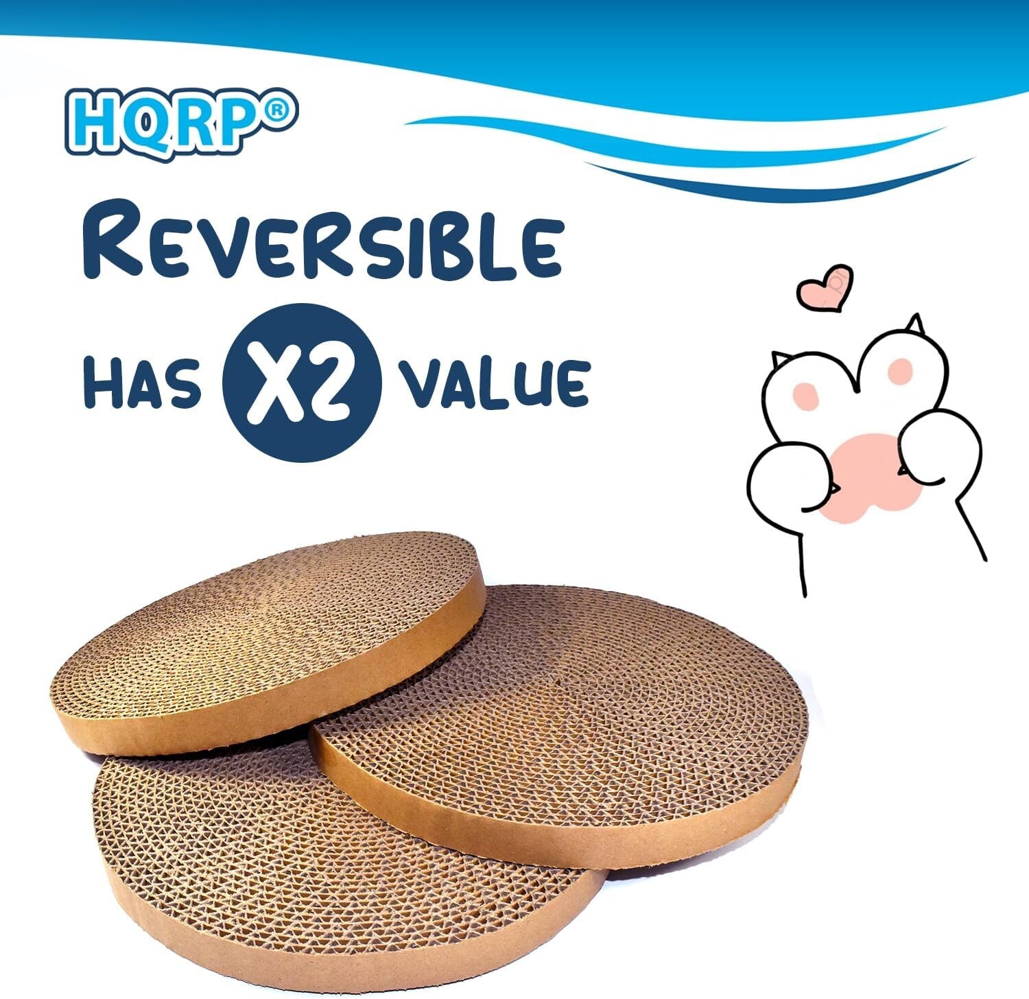 3-Pack Round Cat Scratcher Refill 10" Scratch Pads Circular Cardboard Insert