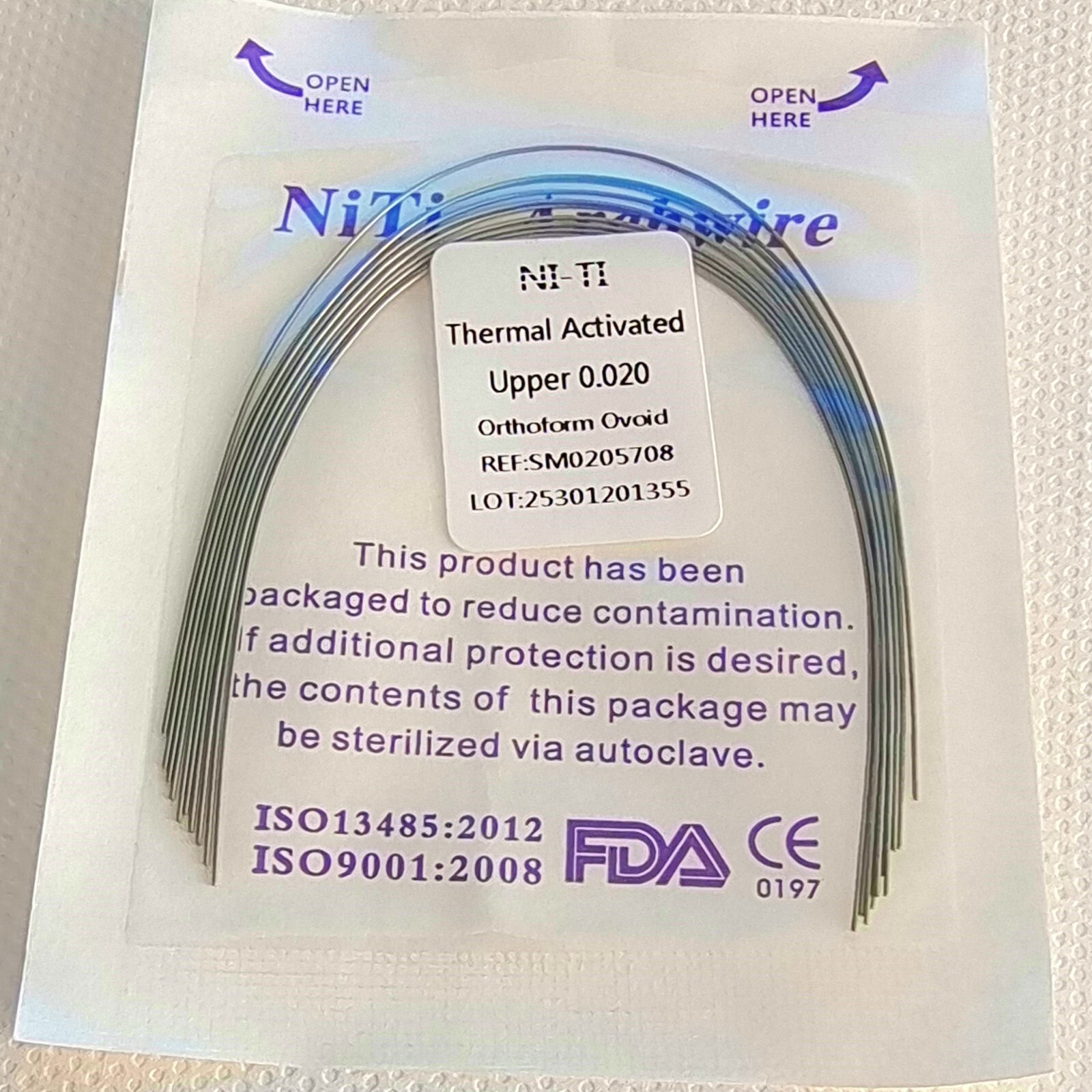 Dental Ortodoncia Térmica Activada Niti Arco Redondo de Alambre 10 Tamaños Super