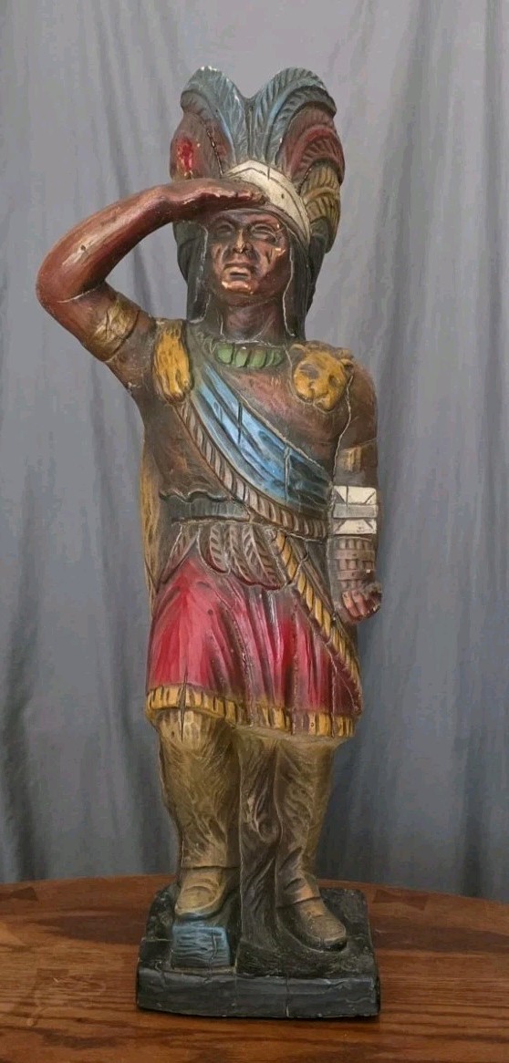 Vtg. 24" Alfco NY Cigar Store Indian Advertising Display, 1950s