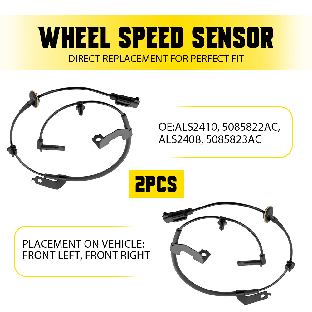 2X ABS Wheel Speed Sensor Front Right & Left For 2011 2012 13-2019 Dodge Journey