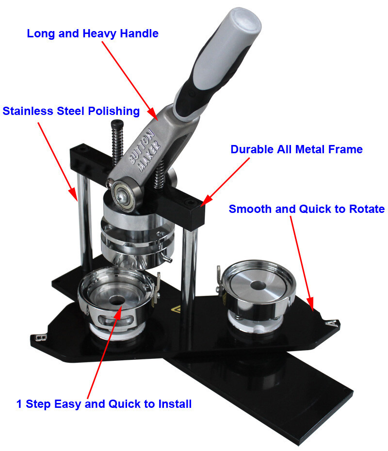 Button Maker Rack Badge Maker Kits and 15 Size Die Mould Interchangeable