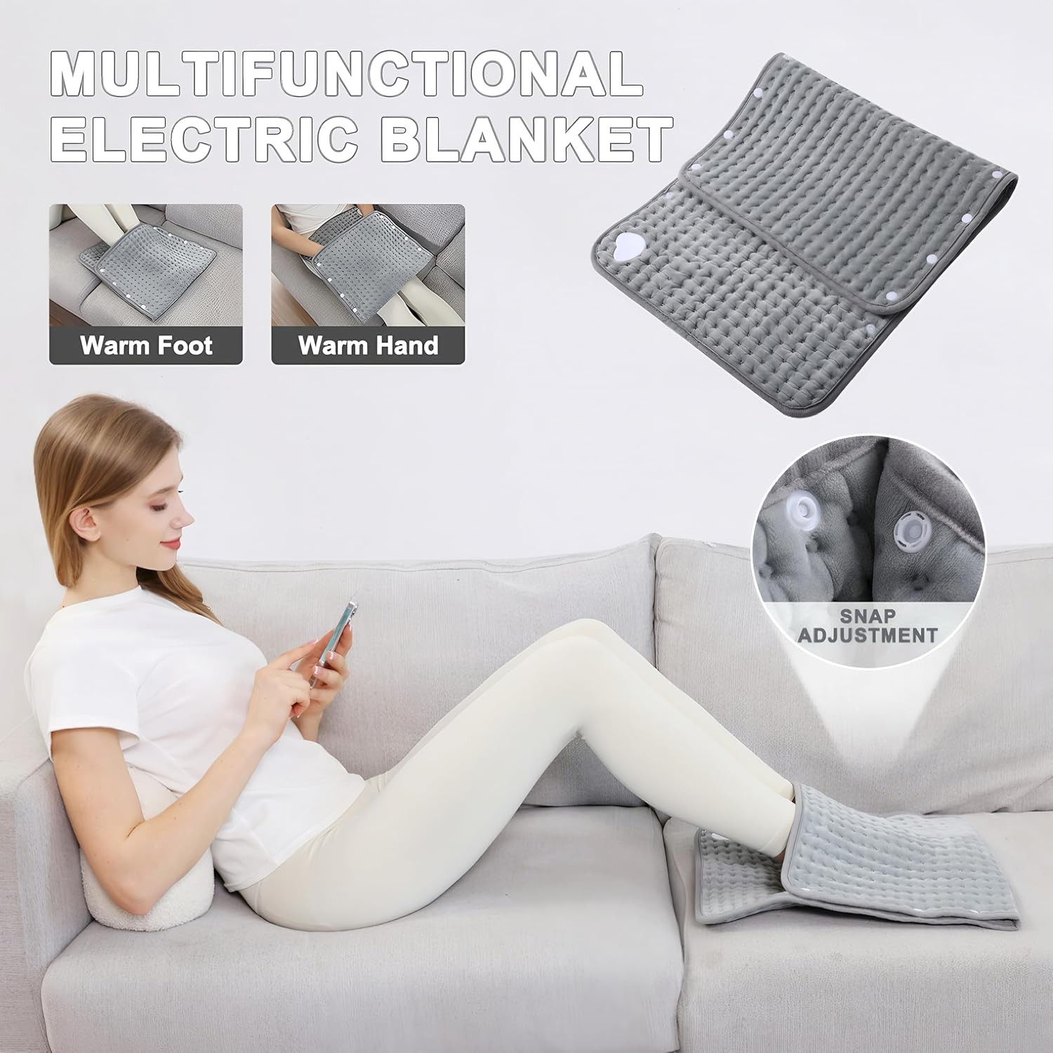 Extra Large Heating Pad 40"X20" XXL Electric Heating Pad Relieves Back Pain