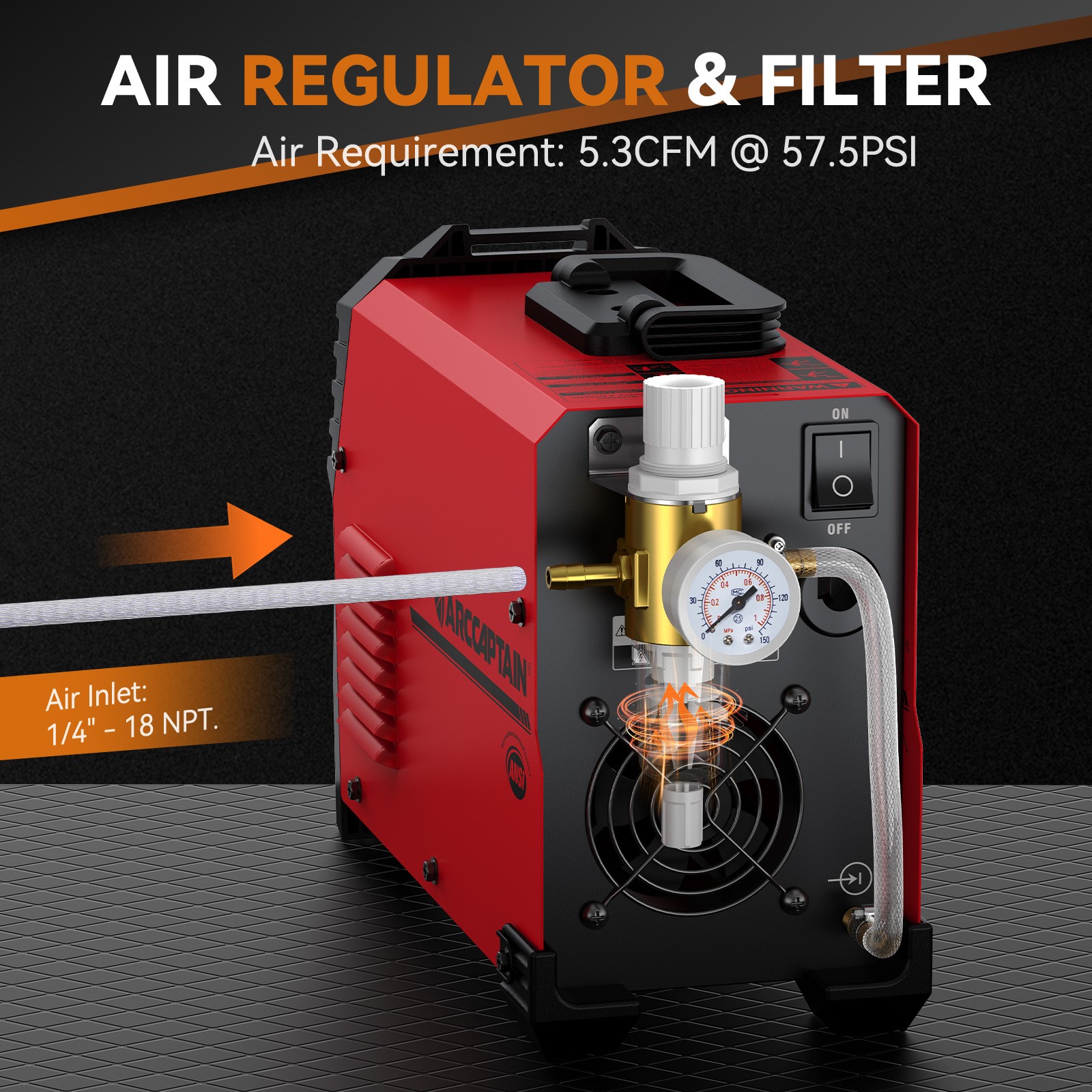 Non-Touch Pilot Arc Plasma Cutter 55A 3/4" Cutting LED Screen 120V/240V Voltage