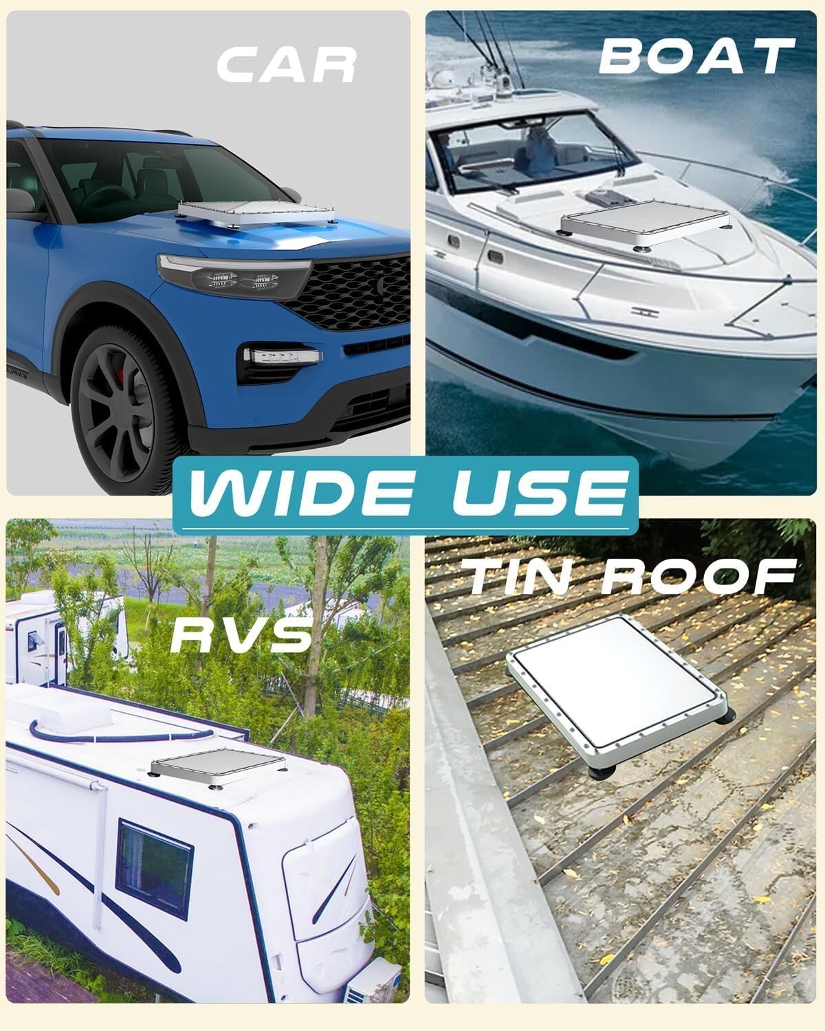 Flat Mount Low Profile Starlink Mount with Magnetic Feet, Starlink Mounting Kit