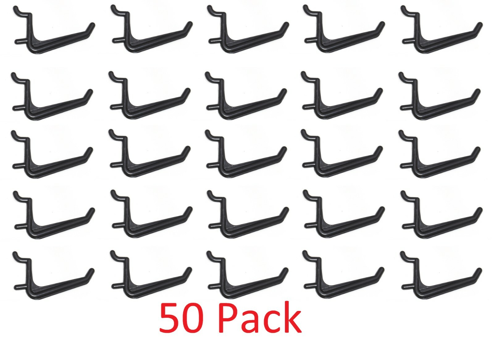 50 Pack Jumbo Pegboard Hooks Black Garage Tools Storage Organization Jewelry