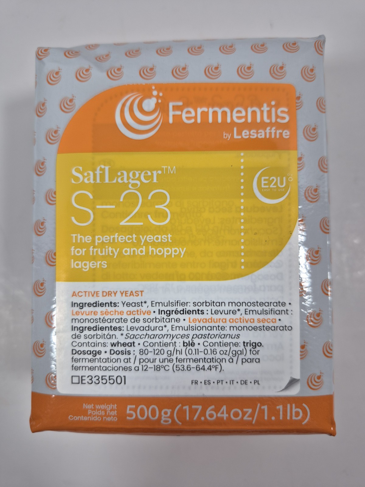 Fermentis SafLager S-23  Lager Yeast, Dry Beer Yeast - 500 g - Sealed