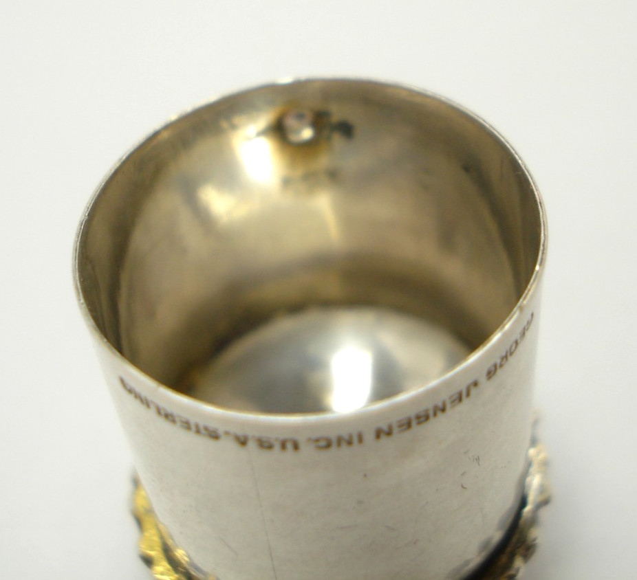 Vintage Georg Jensen USA Sterling Silver Pink Faux Stone Atomette Cap Cover 7.6g