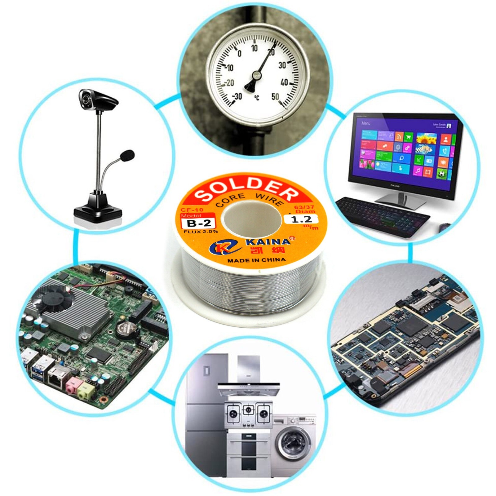 63-37 Tin Rosin Core Solder Wire Electrical Soldering Sn60 Flux .031"/1.0mm 50G