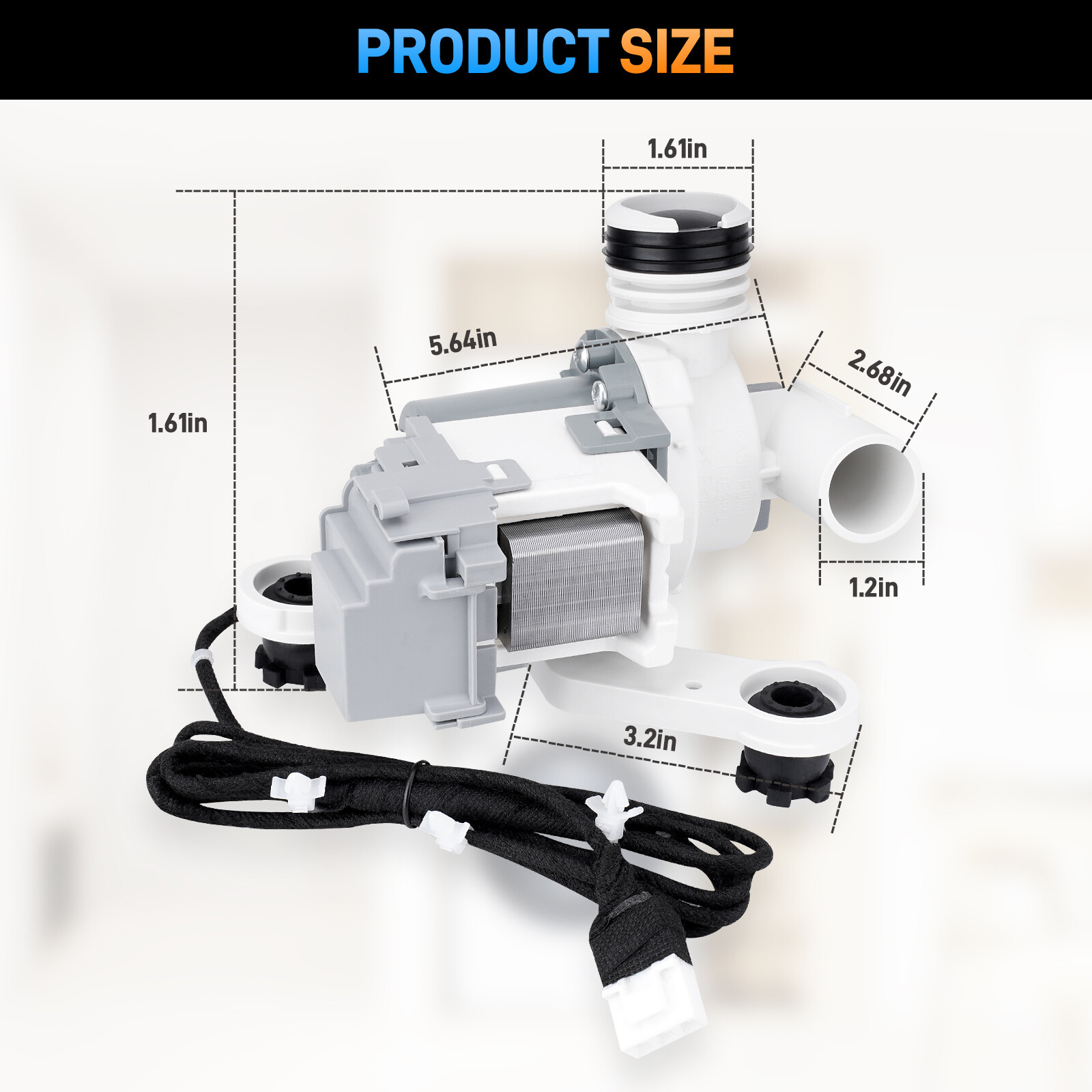 DC97-19289F Washing Machine Drain Pump Assembly for Samsung Washer DC97-19289B