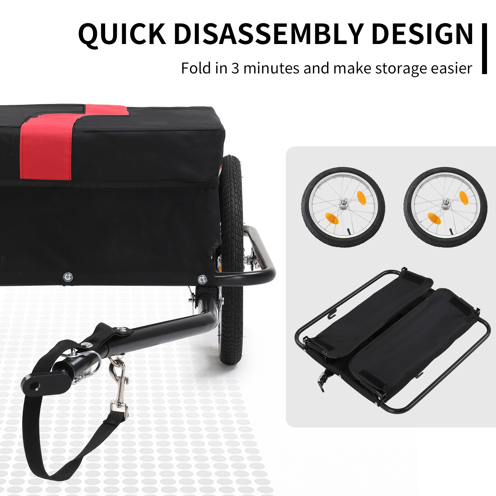 Bike Cargo Trailer Foldable Bicycle Cart Wagon Trailer with Waterproof Cover