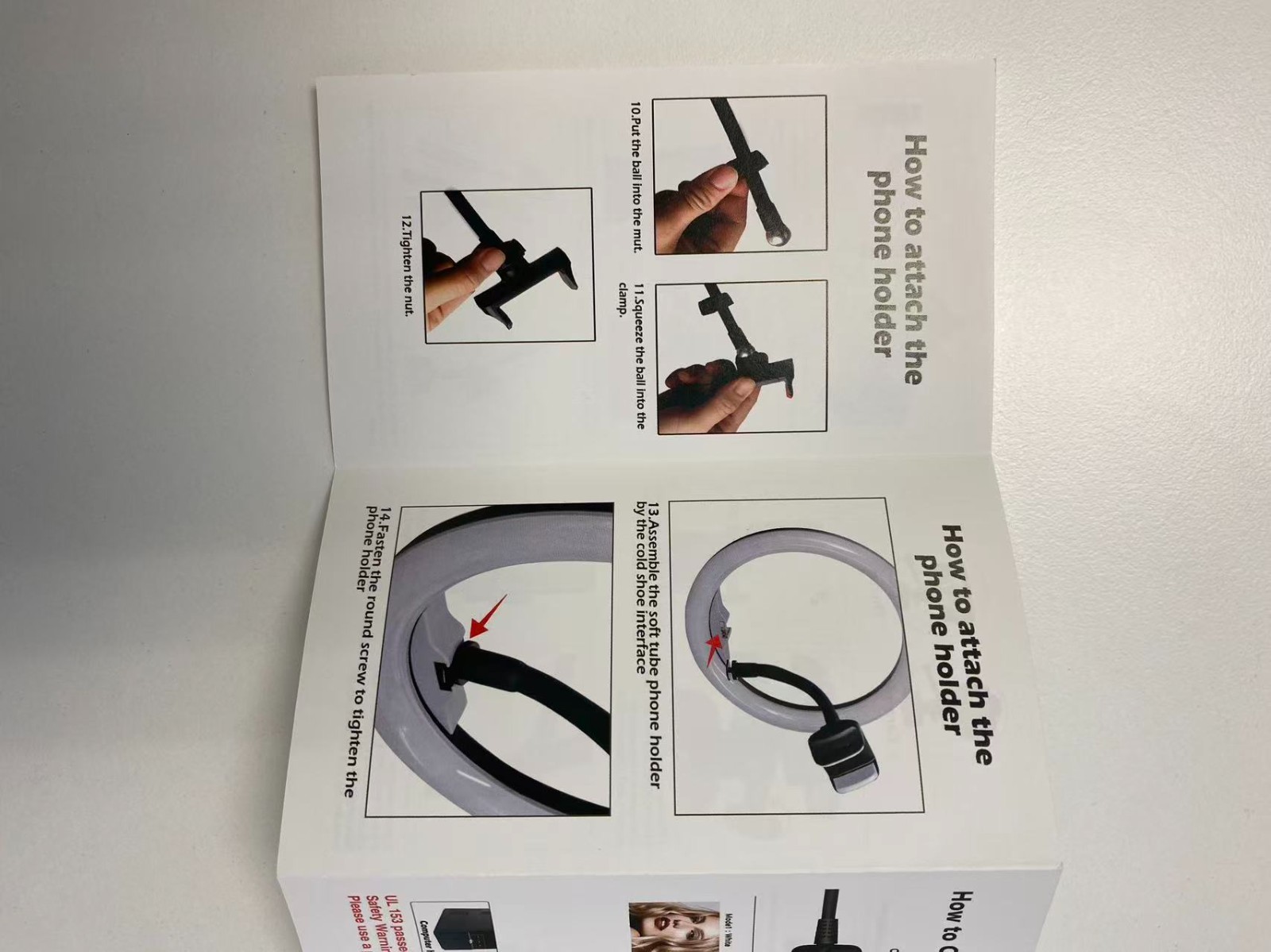 10.2'' Selfie Ring Light with 50'' Tripod Stand and Phone Holder, Dimmable NEW