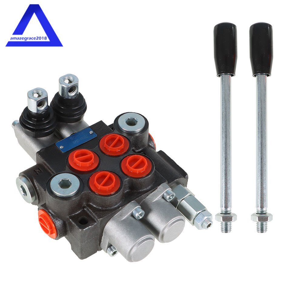 2 Spool Hydraulic Monoblock Double Acting Control Valve 11GPM SAE Ports 3625 PSI