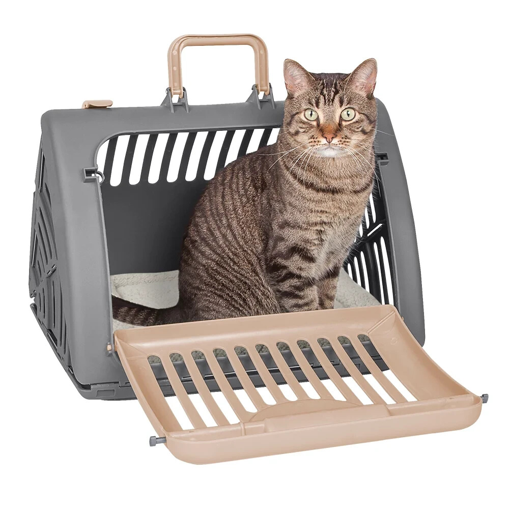 Sport Pet Designs Cat Carrier with Bed, Foldable Travel Cat Carrier, Up to 25lbs