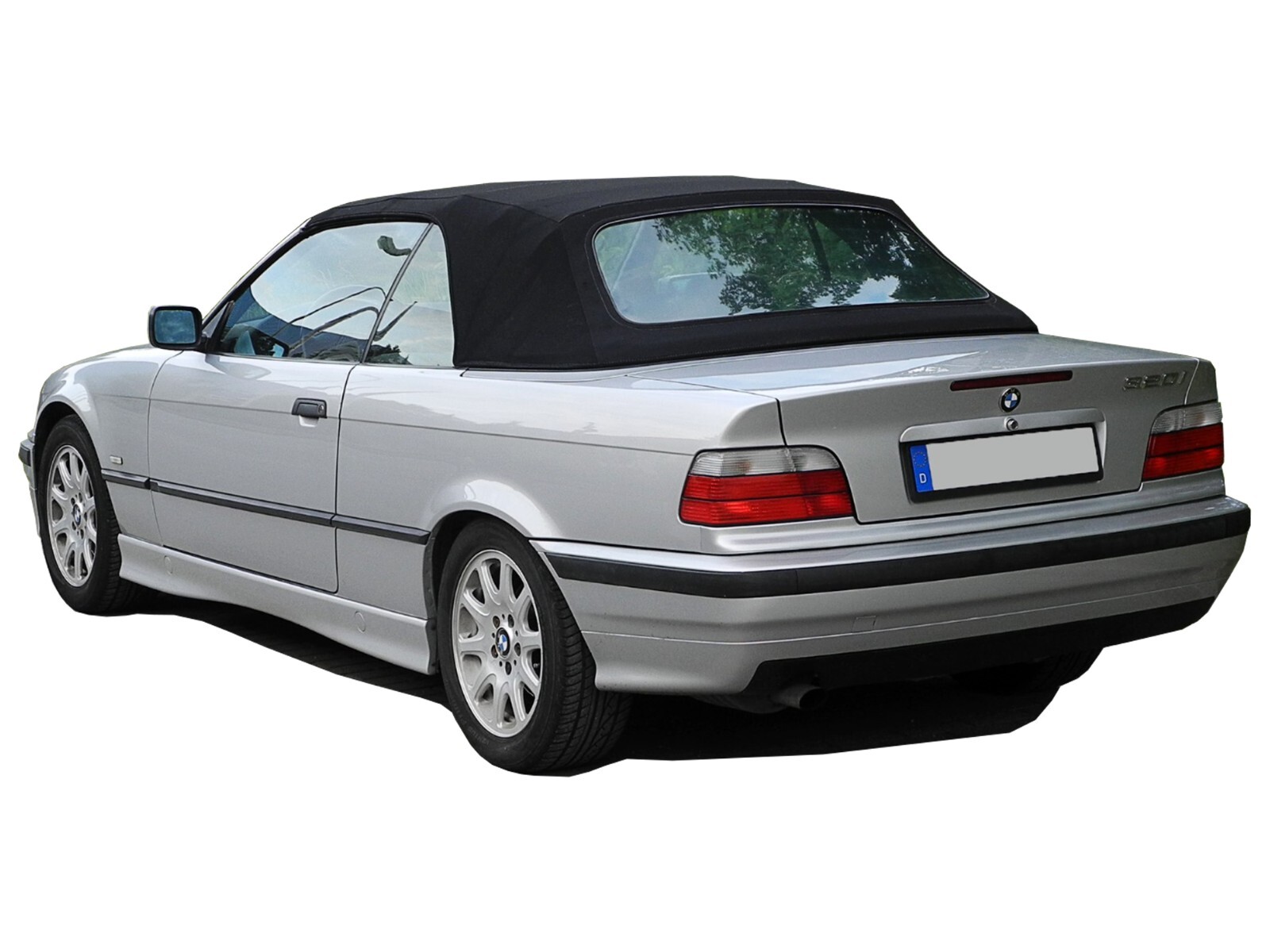 Fits BMW E36 Soft Top & Plastic Window 3 series 1994-99 Black Twill Vinyl