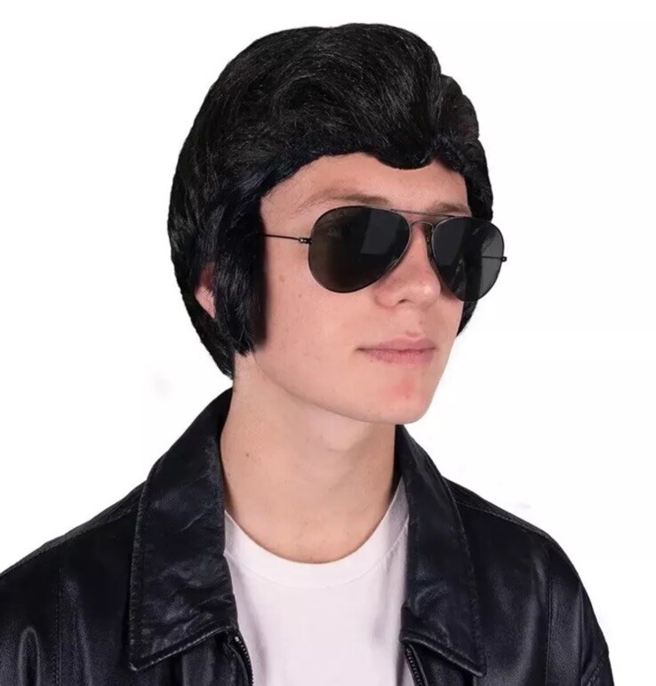 Adult 50's Black Greaser Wig Sideburns Costume Accessory Kangaroo