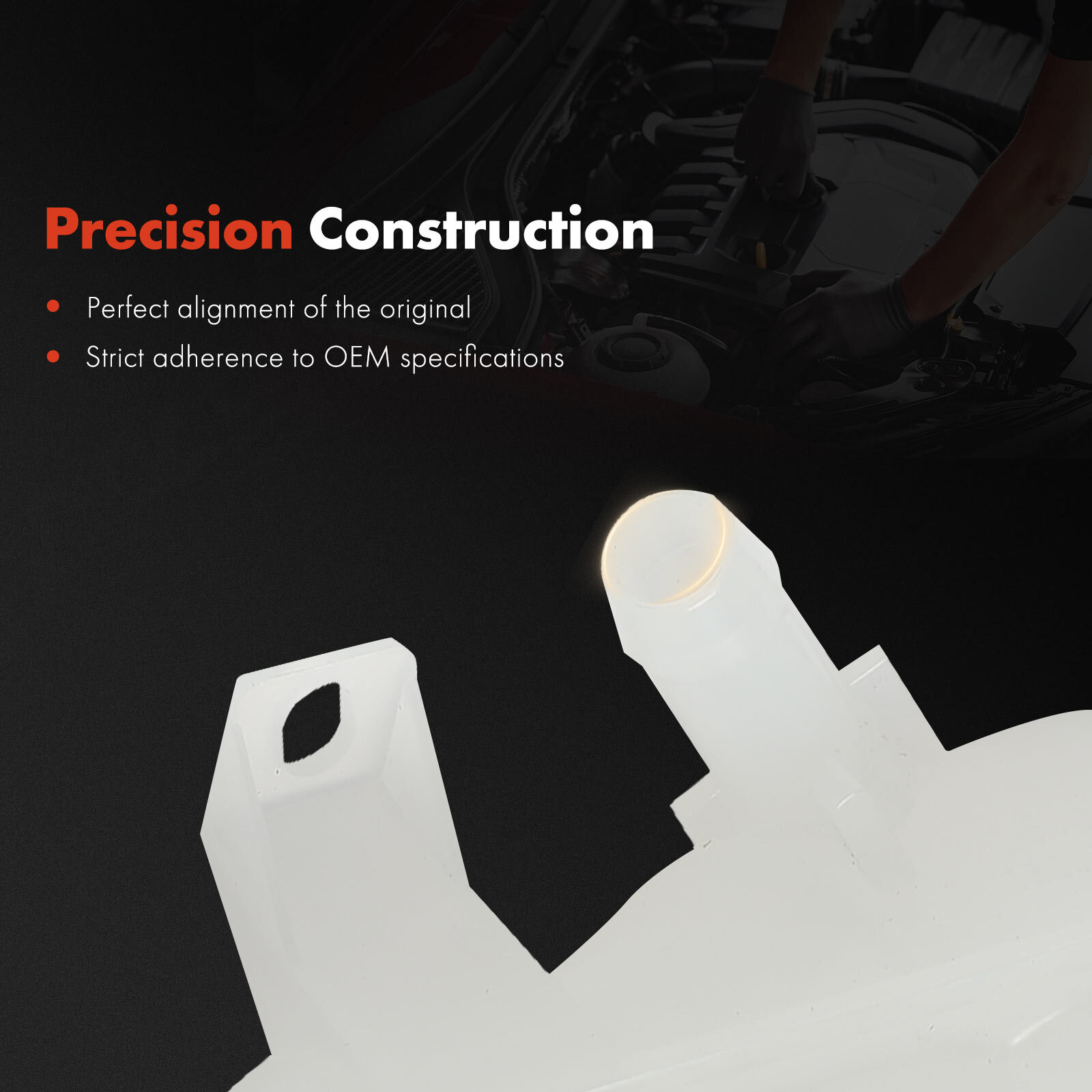 Coolant Expansion Tank Reservoir for Fiat 500 2012-2017 1.4L Naturally Aspirated