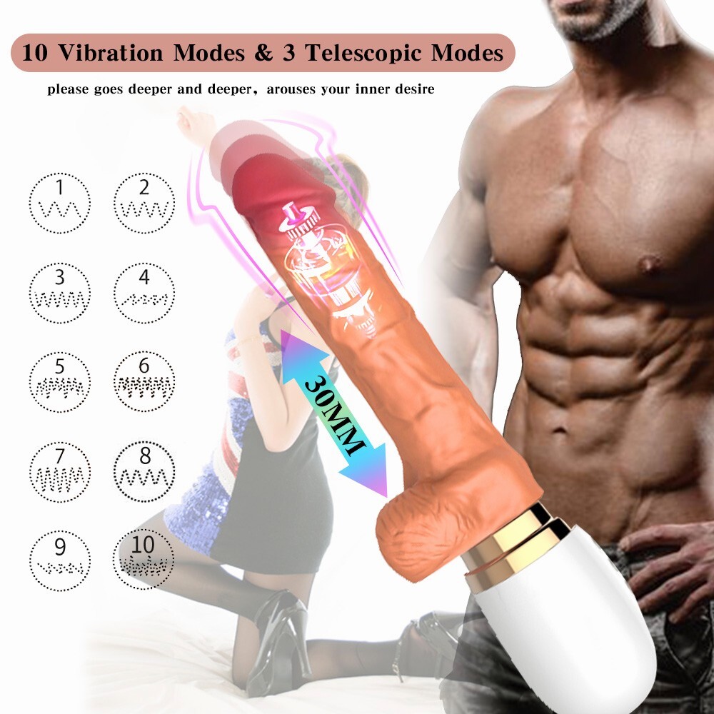 Remote Control Telescopic Dildo Thrusting Vibrator Heating G-Spot Sex Toys Women