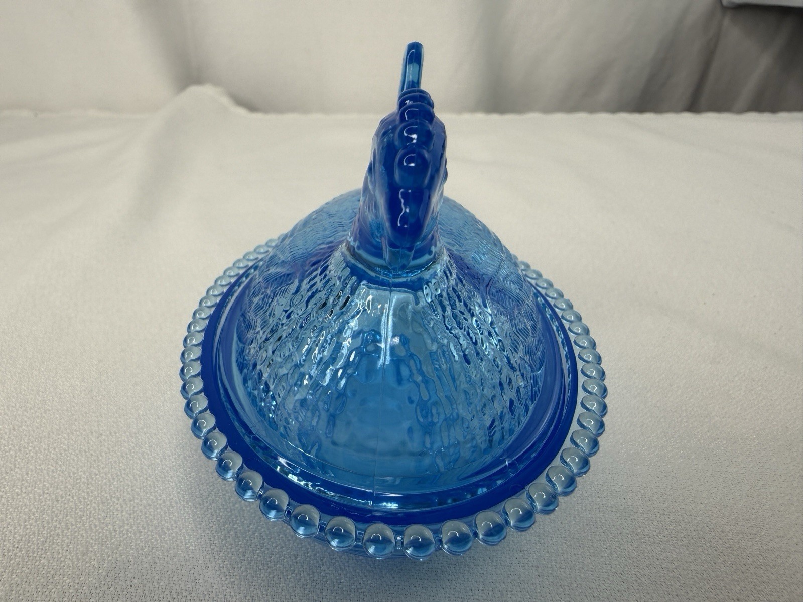 New Production Indiana Style Acrylic Plastic Hen On Nest Chicken Dish (Blue)