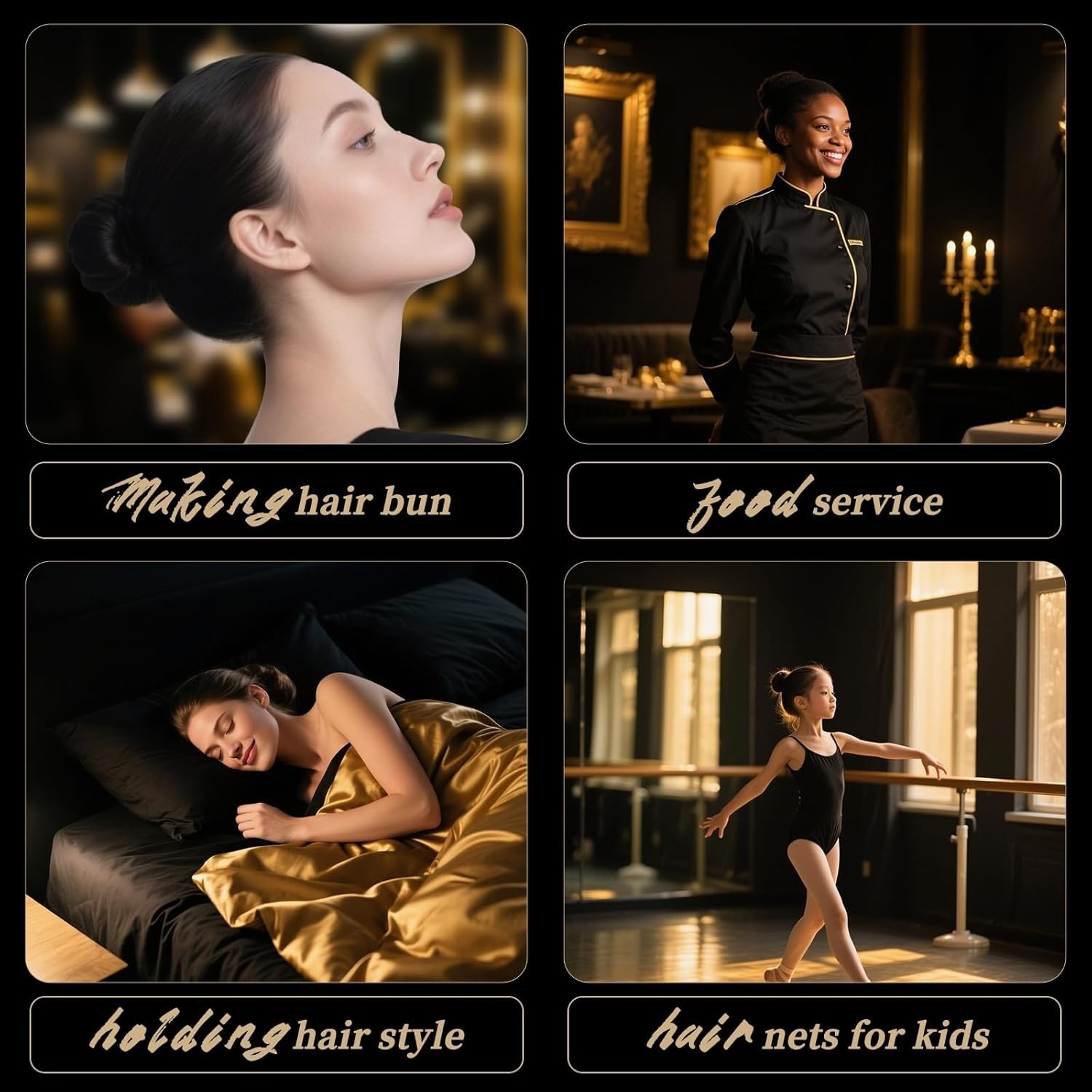 Smilco Hair Net 100 Pcs, 20 Inches Hair Nets Elasticity Invisible Elastic Mesh