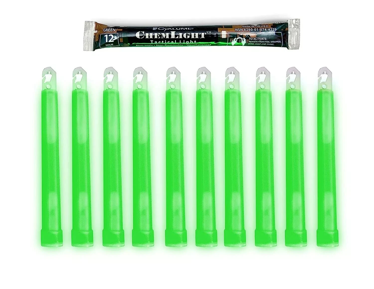 24 Pack Cyalume Green 12Hr Tactical Military CHEMLight Emergency Prep EX 05/2027