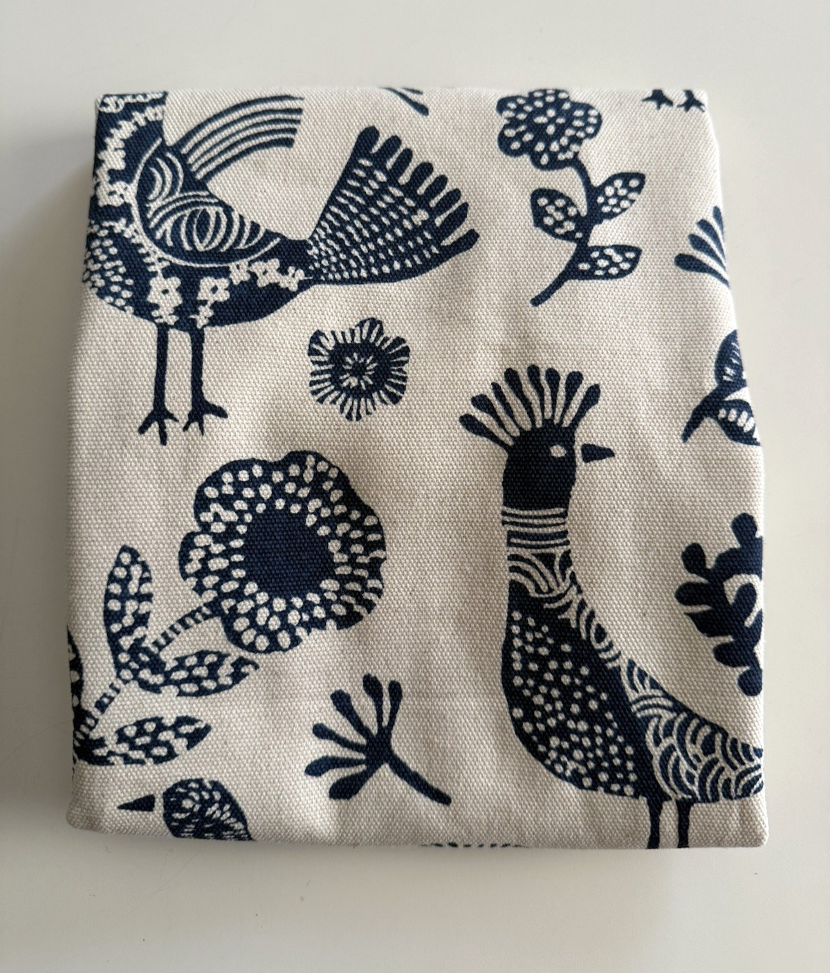 IKEA KRUTBRANNARE Cushion Cover, Natural/Blue, Birds Floral Pattern 20x20"