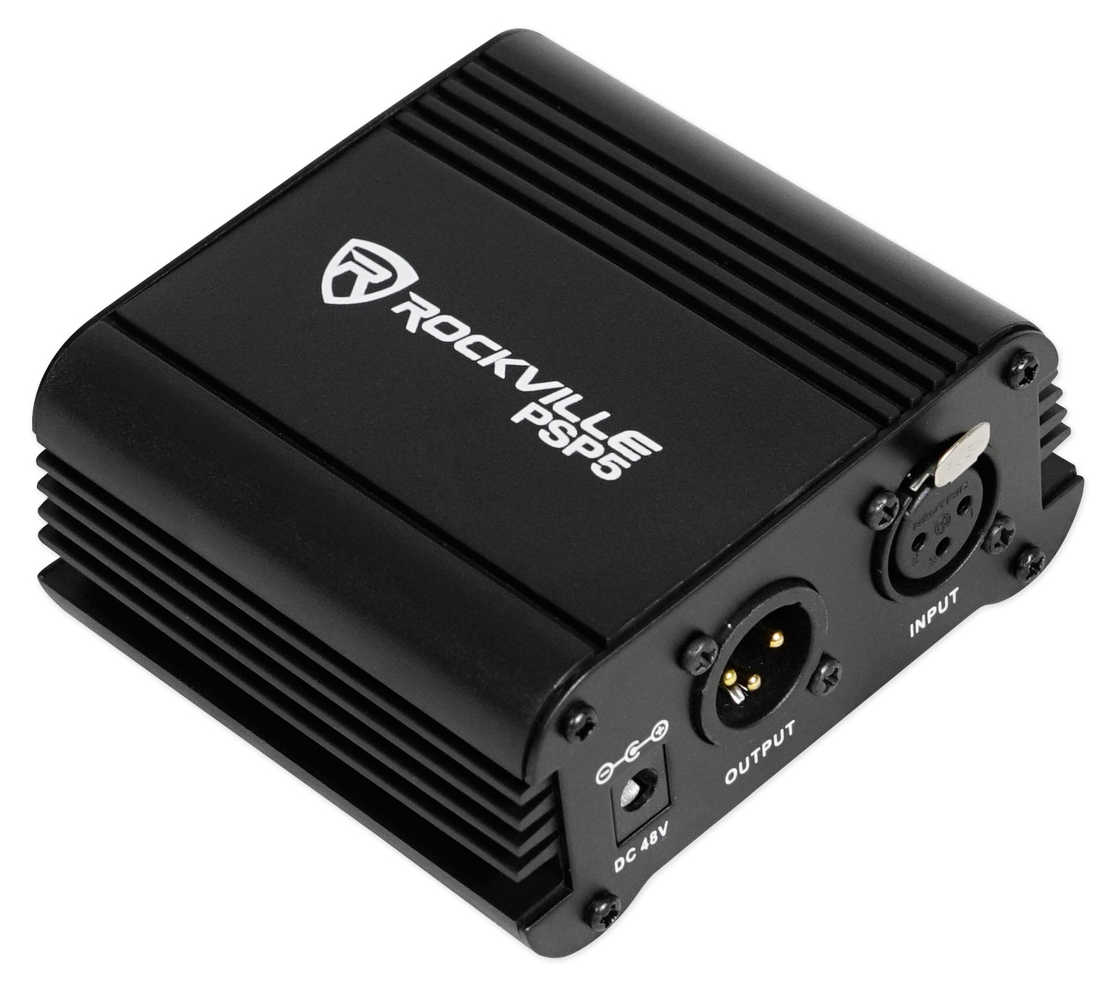 Rockville PSP5 Universal 48V Phantom Power Supply Box For Condenser Microphones