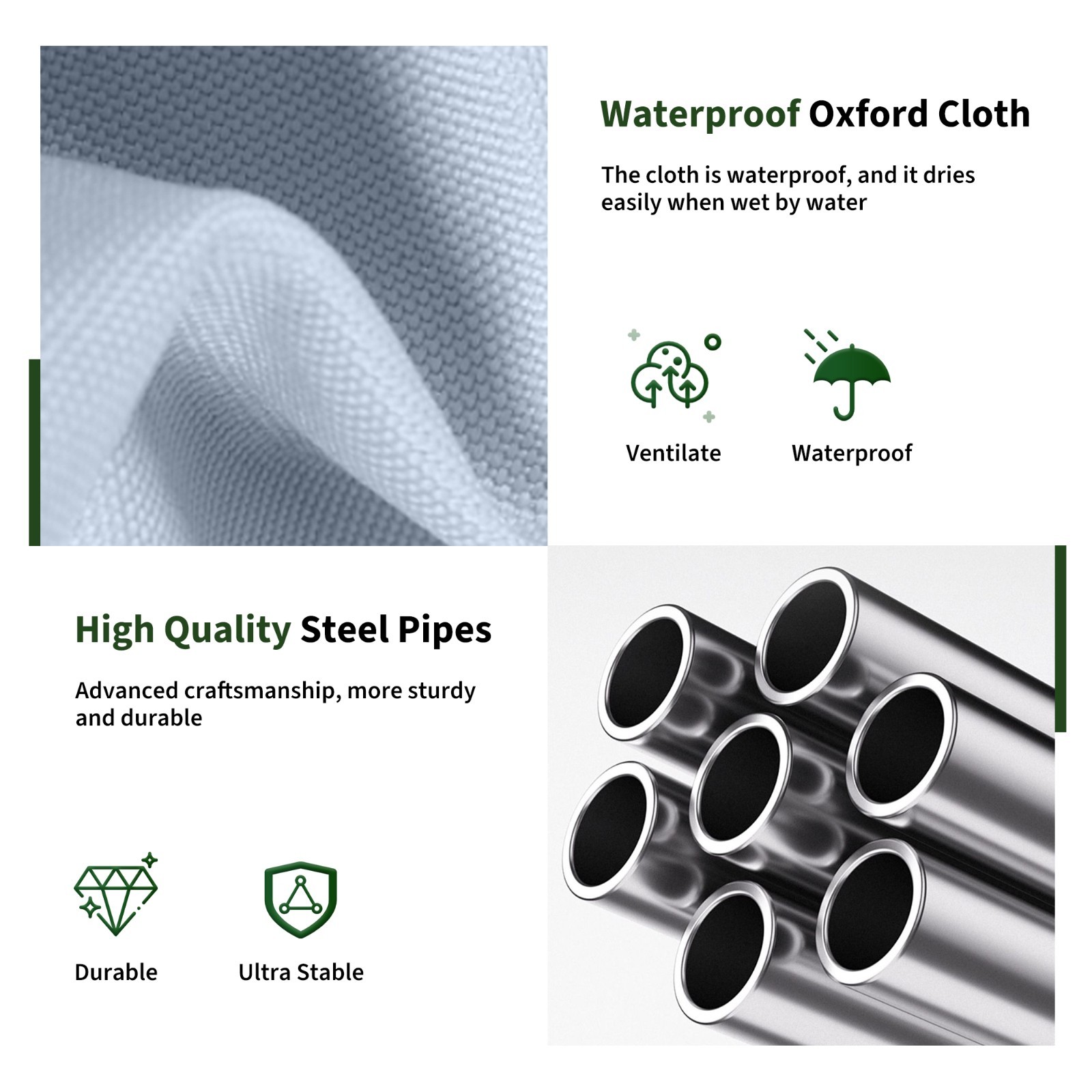 Metal Chicken Coop, Large Chicken Coop with Waterproof Cover for Backyard