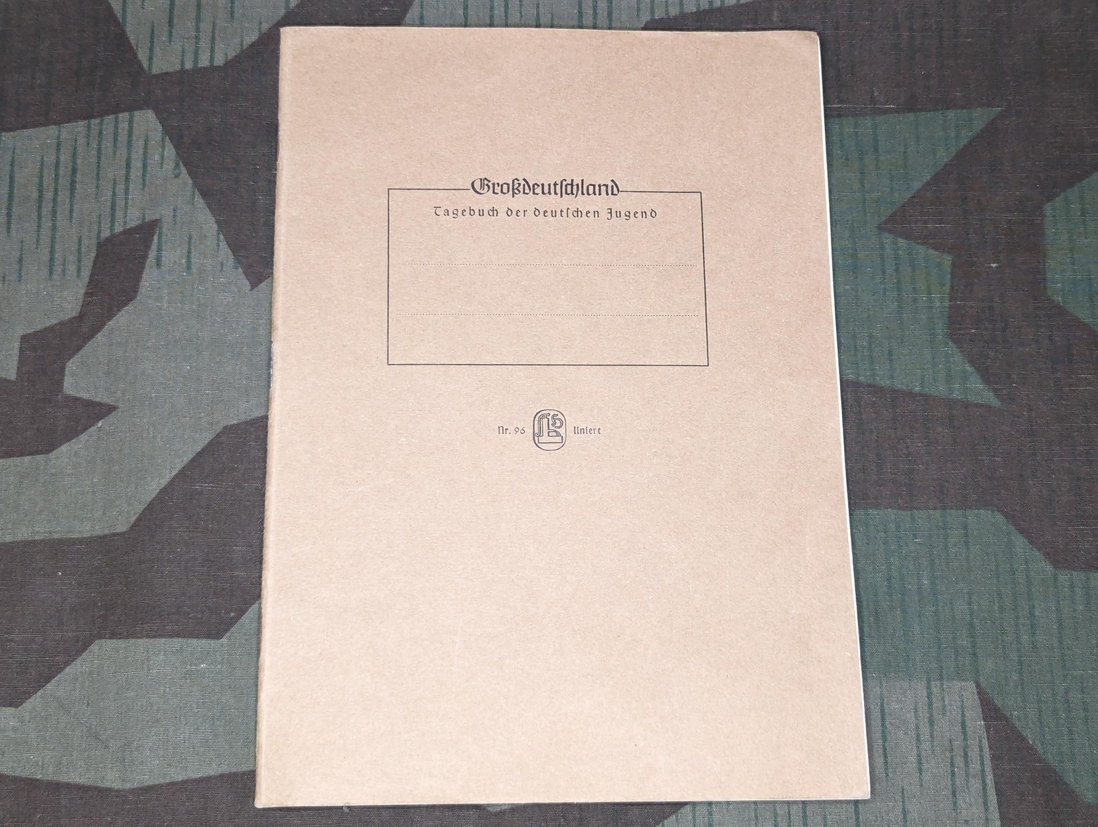 WWII German Grossdeutschland School Day Book for Students Jugend Youth Deadstock