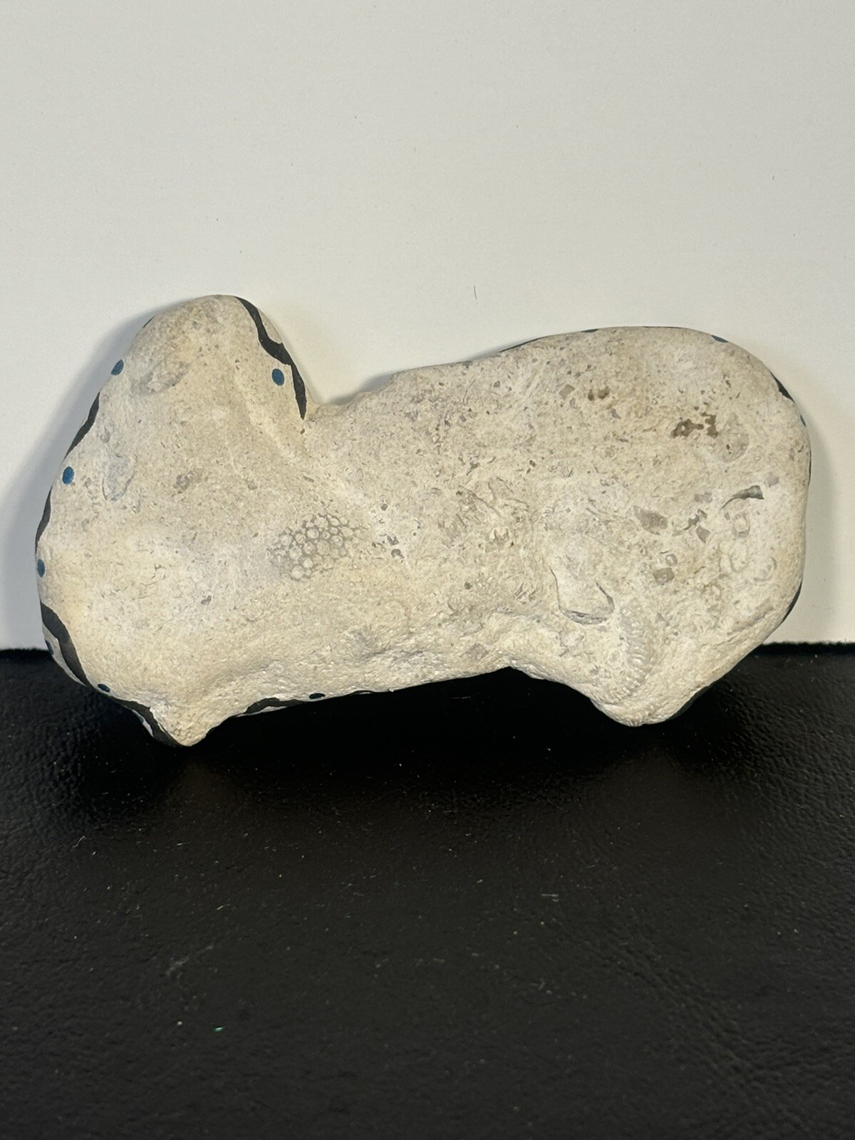 Fish Fin Fossil With Hand Painted Insects Signed By Hughes