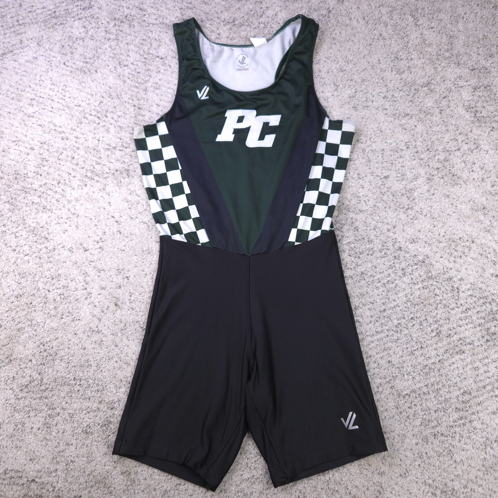 Pine Crest Wrestling Singlet Mens Medium Panthers JL Racing Florida Green Black