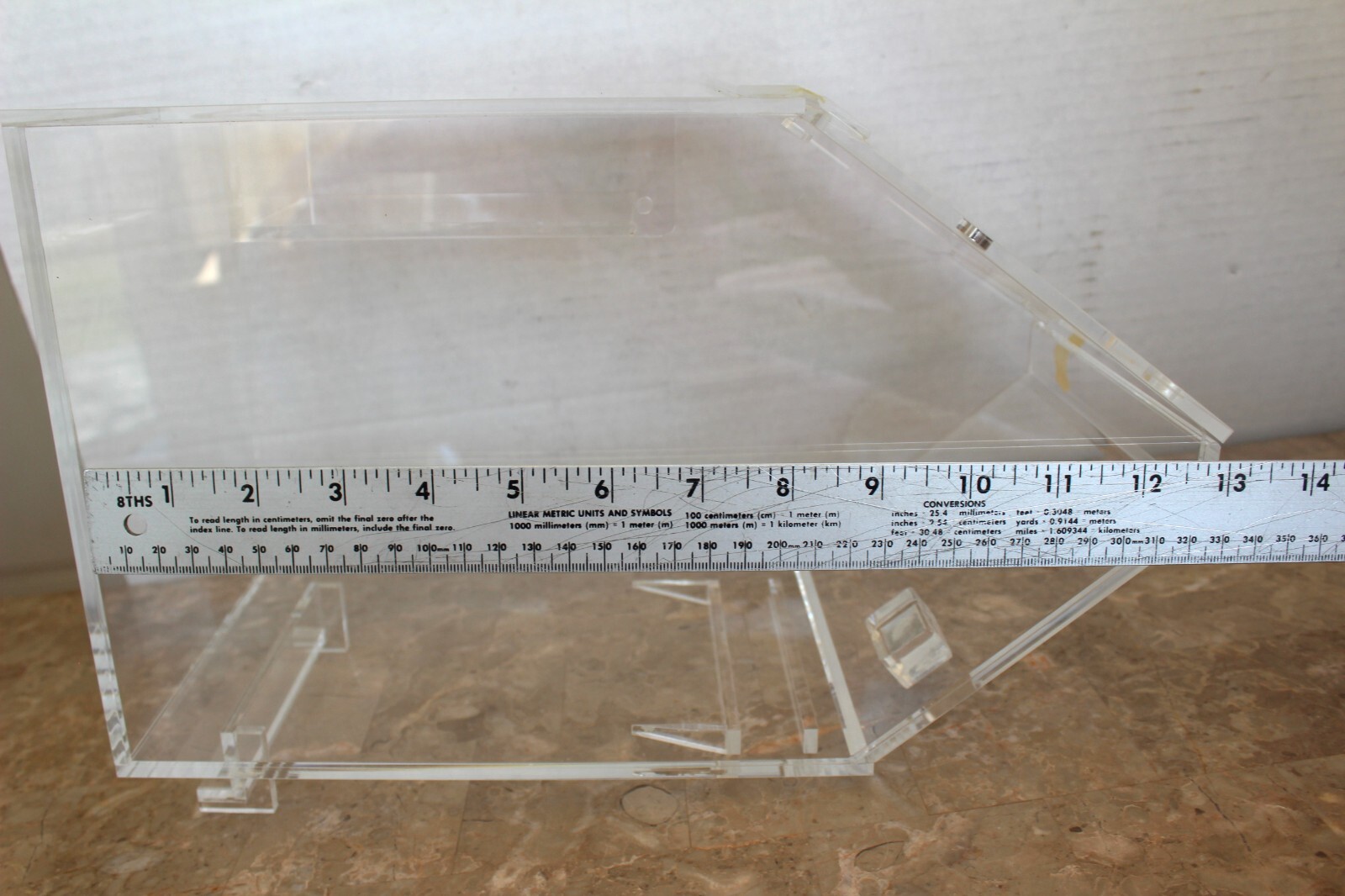 Acrylic Storage Bin Container w/Hinged Lid for use with candy gondola