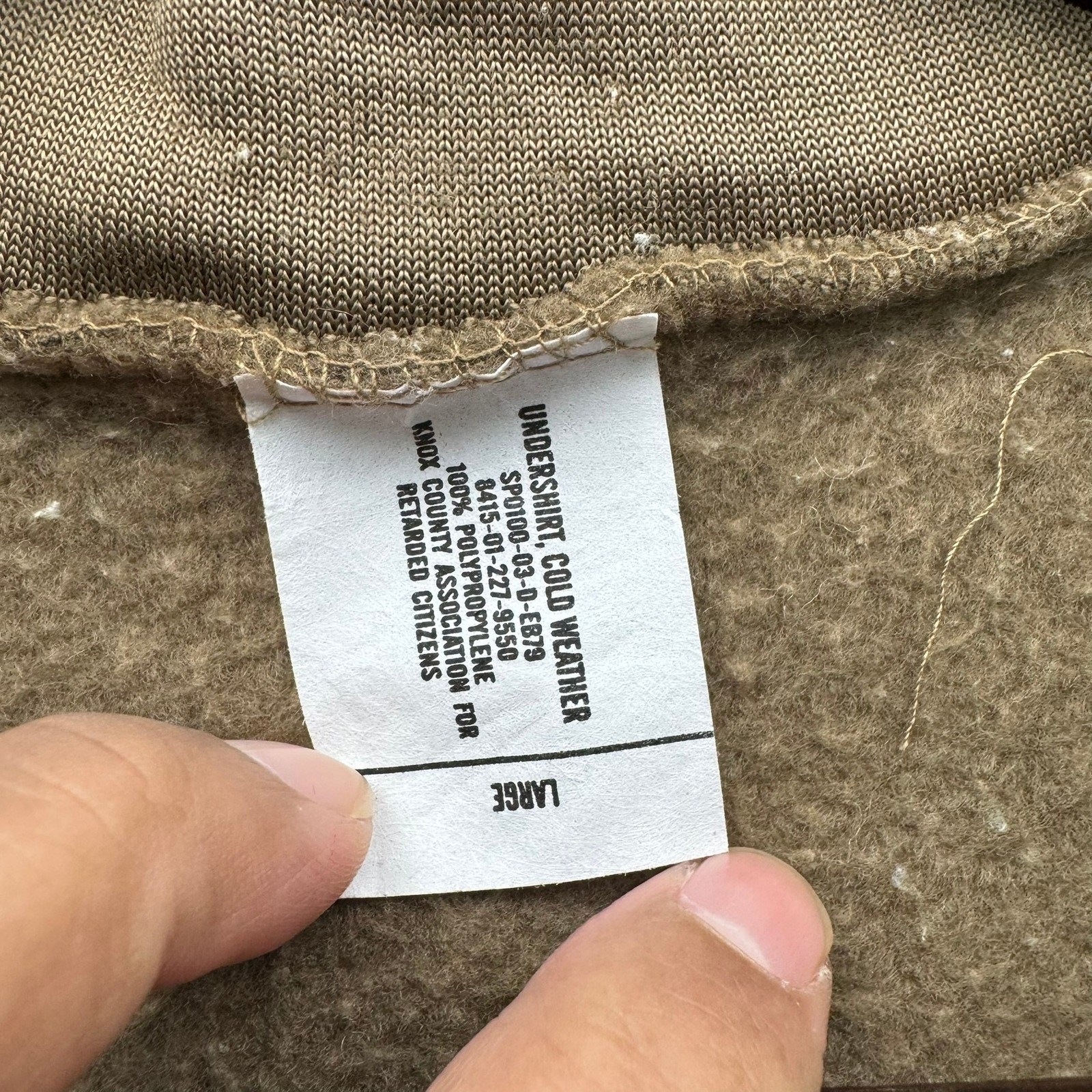 Cold Weather Undershirt Men's L Brown 1/4 Zip Polypropylene Thermal Base Layer