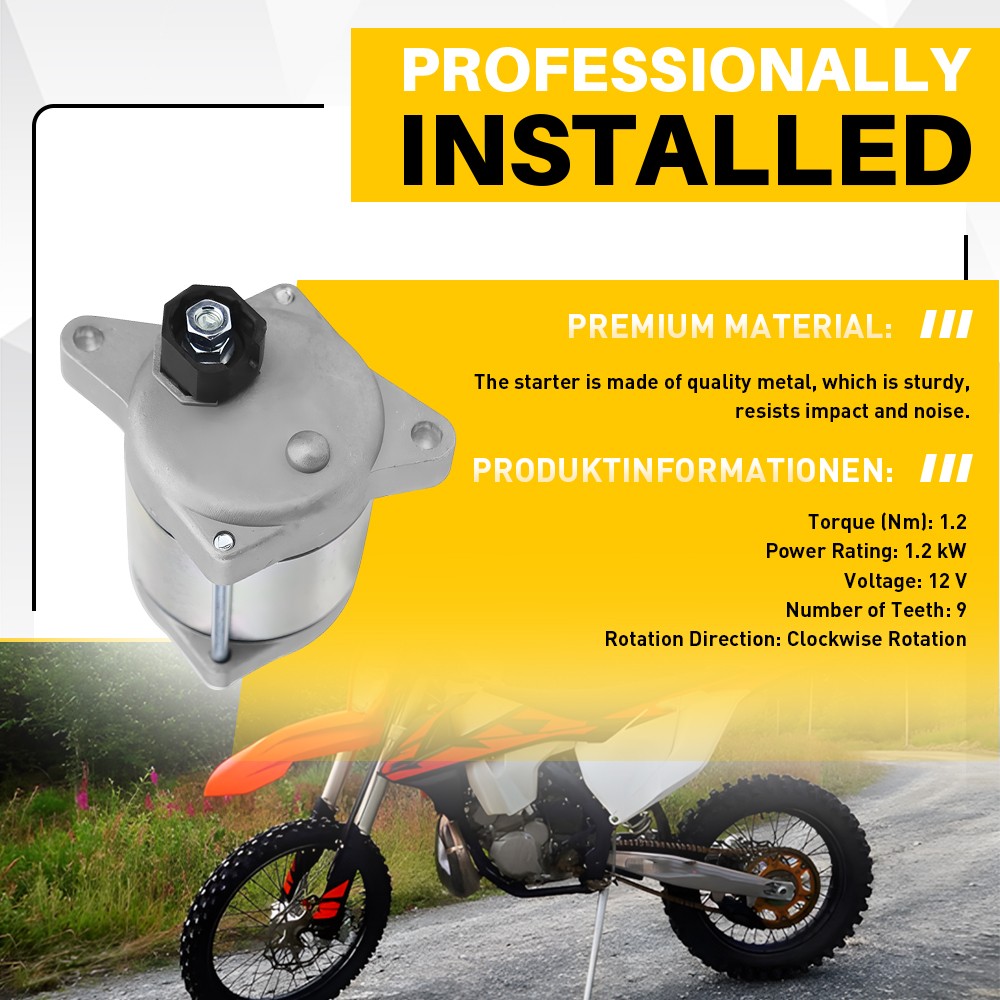 Starter Motor Replacement Fits KTM 250 300 XC XC-W 2017-2023 55440001000 12V US