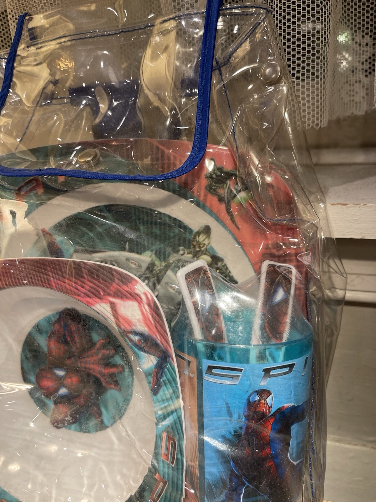 Y2K 2002 Spiderman the Movie Child Dinner Set Bowl Plate Tumbler Cup New Tobey