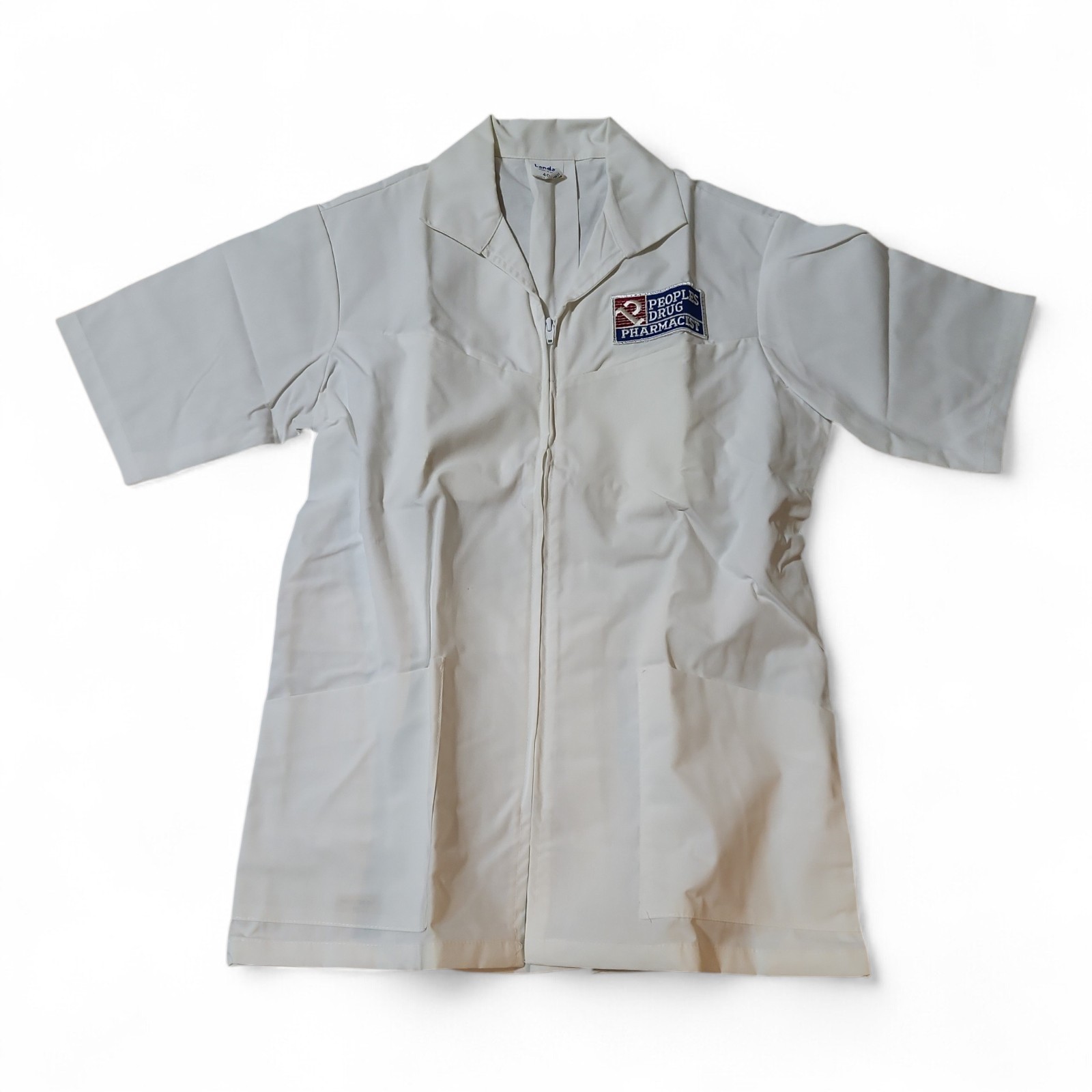 Vtg Peoples Drug Store Pharmacist White Lab Coat Full Zip Size 40 (M) EUC USA