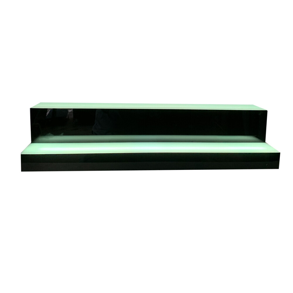 31" 2-Step LED Light Liquor Bottle Display Glowing Bar Shelf with Remote 110V