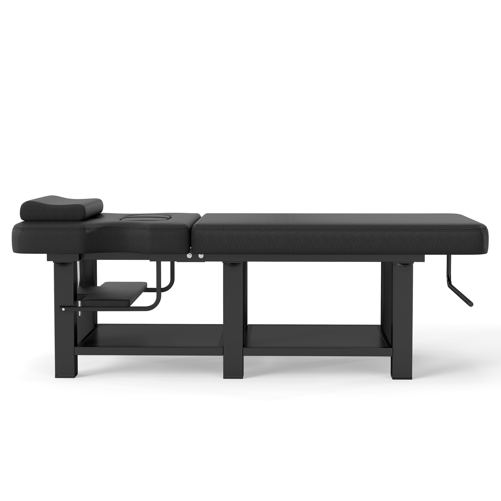 Black Massage Table Facial Bed Treatment Salon Spa Beauty w/Headrest, Open-Chest