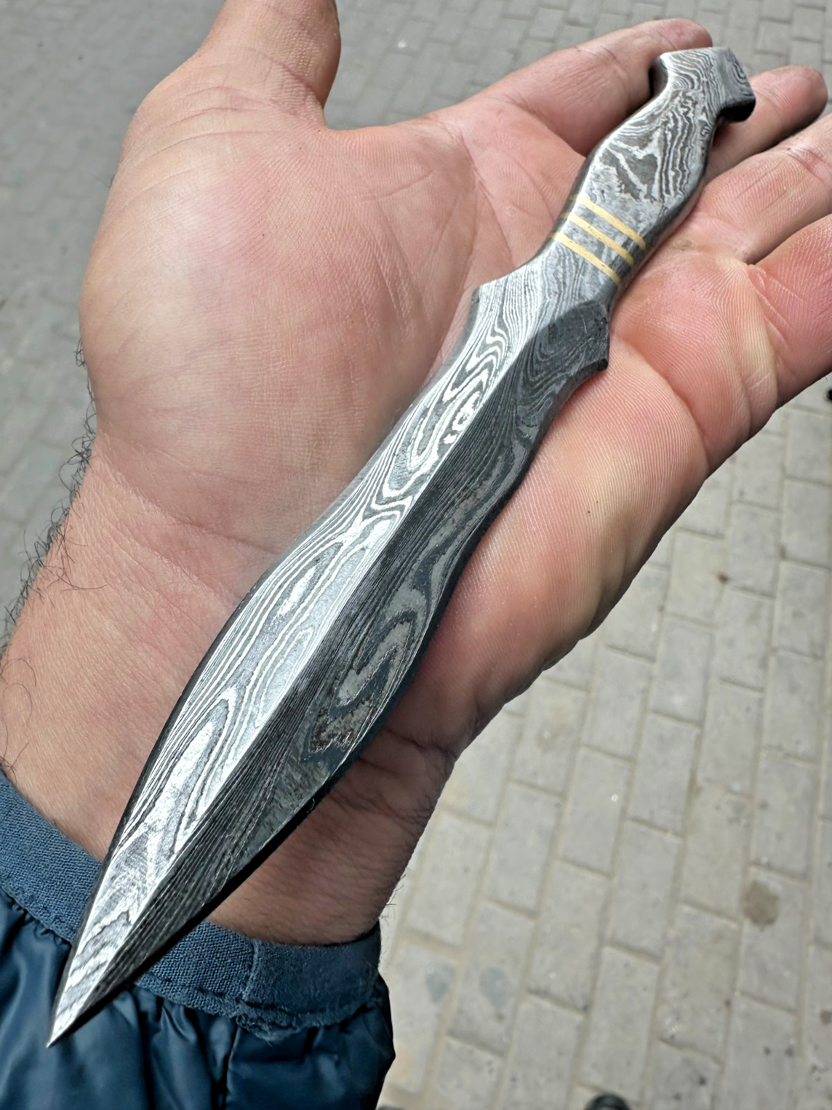 Custom Handmade Damascus Steel Double-edged Hunting Throwing Dagger Knife 1545