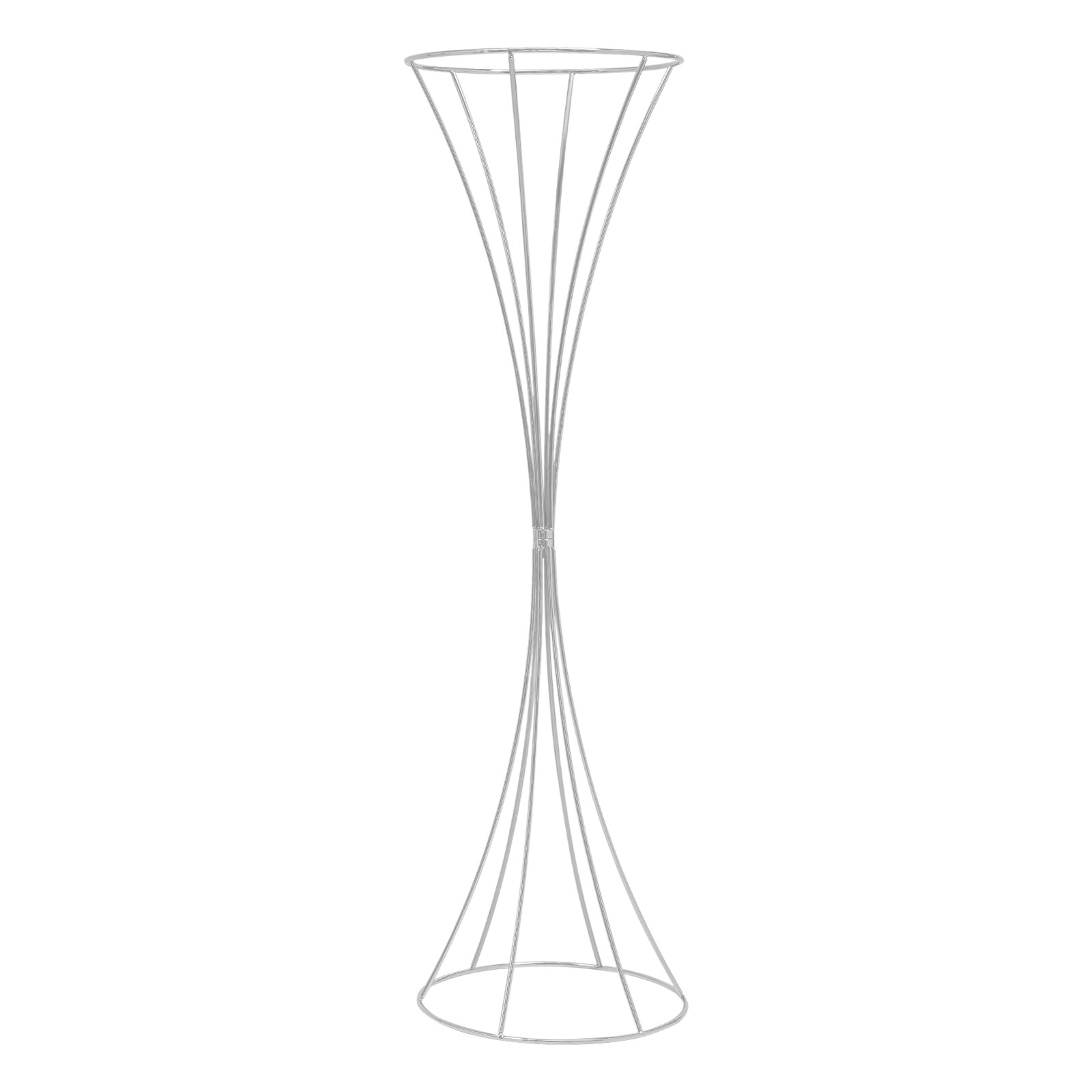 3pcs Modern Flower Stands Hourglass Shape Flower Stand Iron For Party Silver New