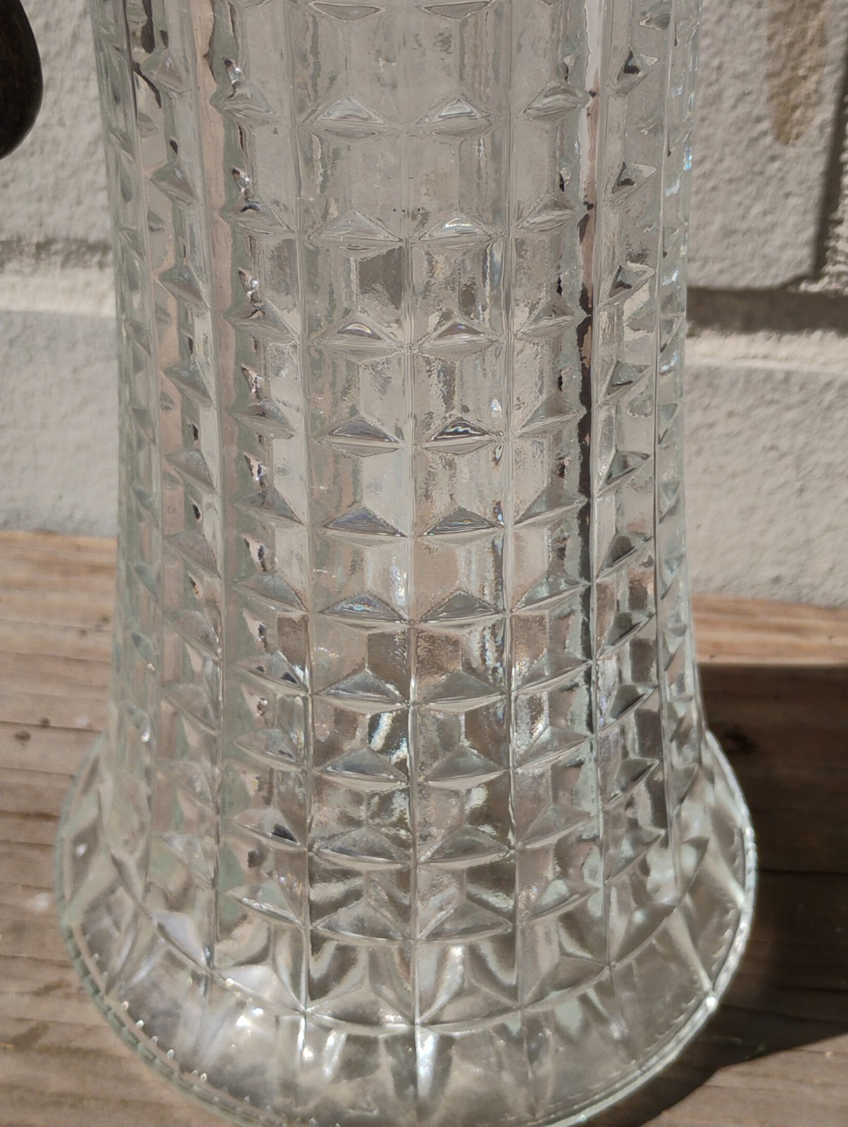 Antique Victorian Style Italian Crystal/Silverplate Decanter Claret Jug Pitcher