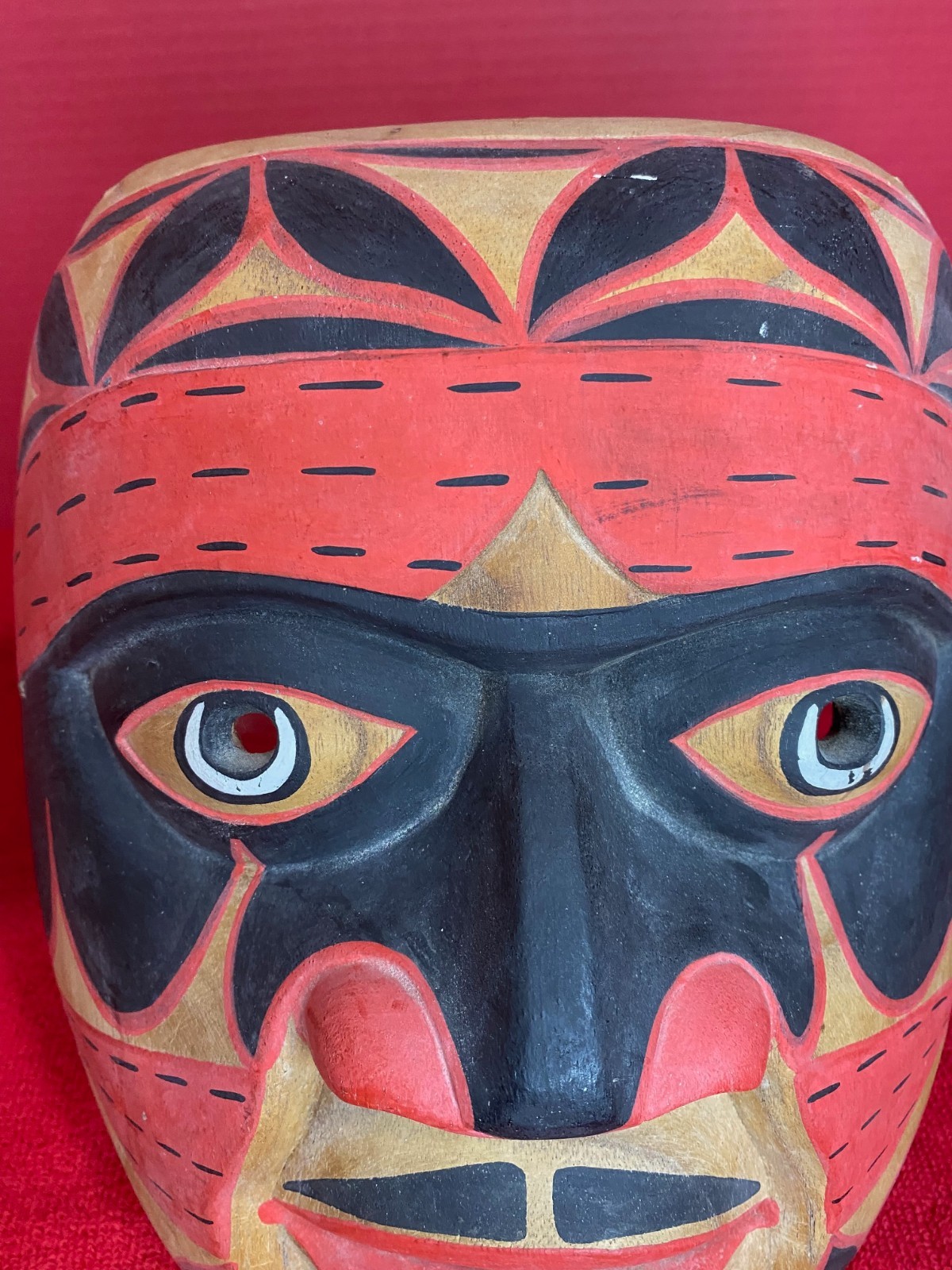 Vintage Pacific Northwest Carved Wood Mask
